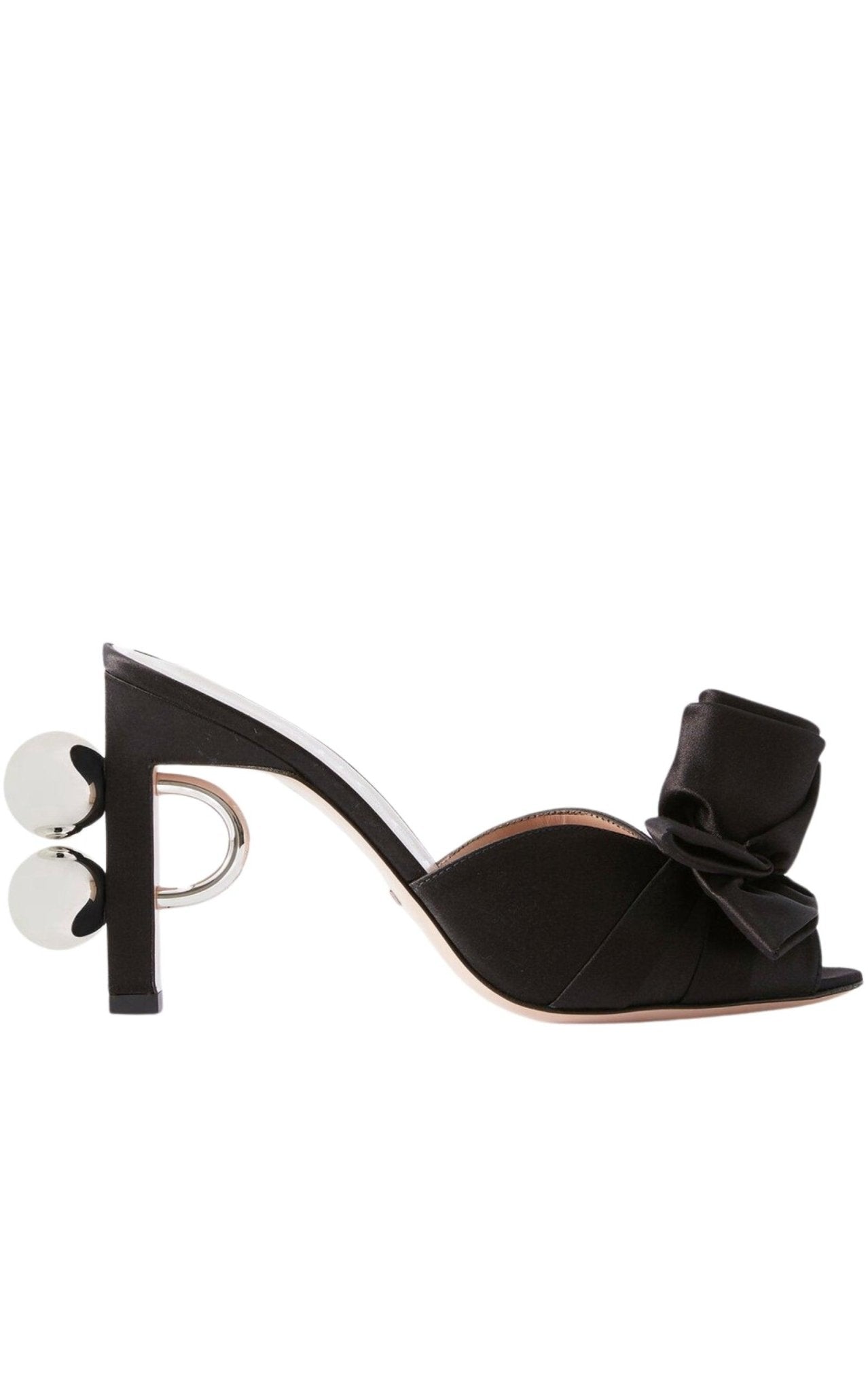 Gucci Shawana Satin Flower Mules in Black