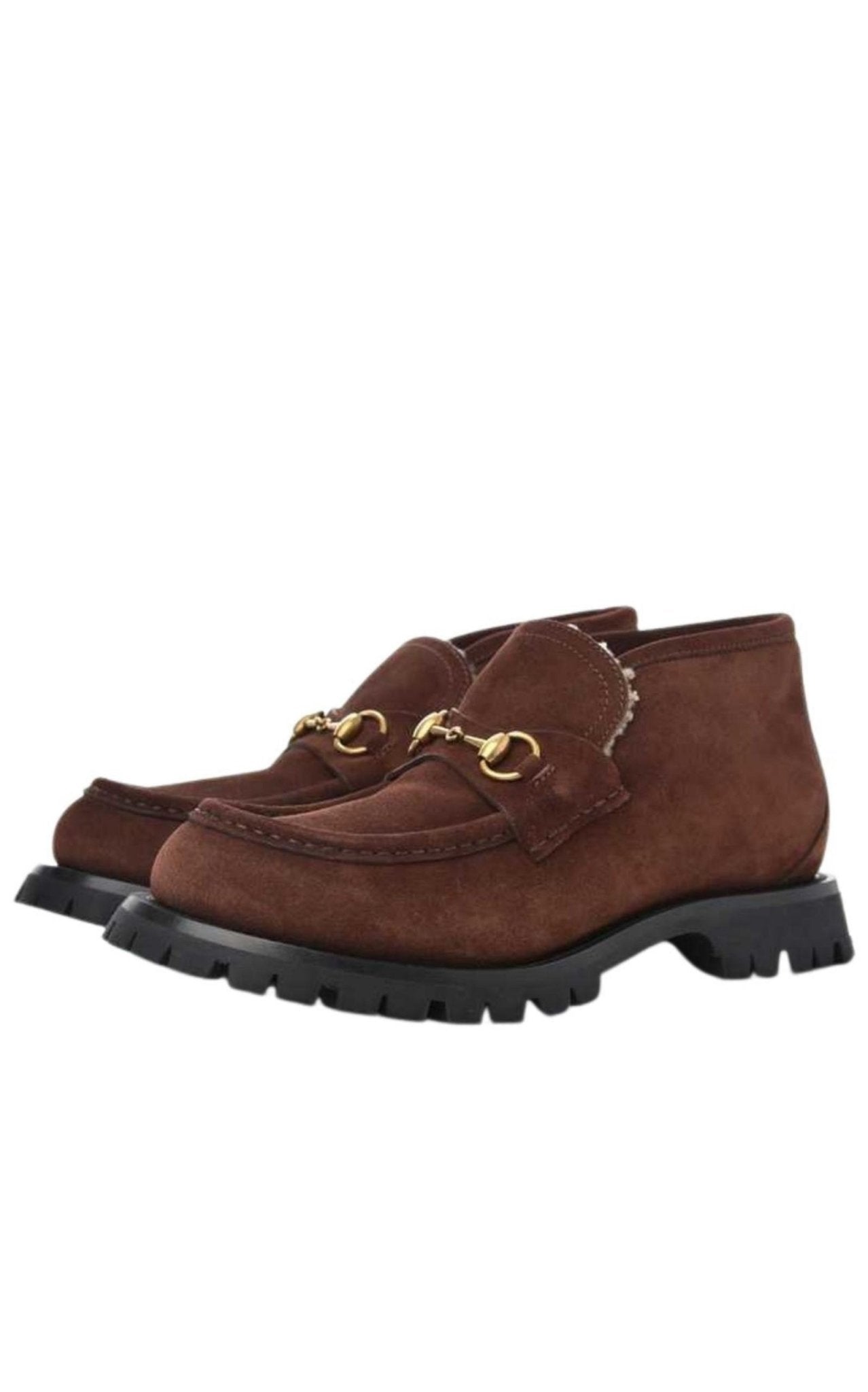 Bottines Harald Horsebit en peau lainée Gucci - Catalogue défilé