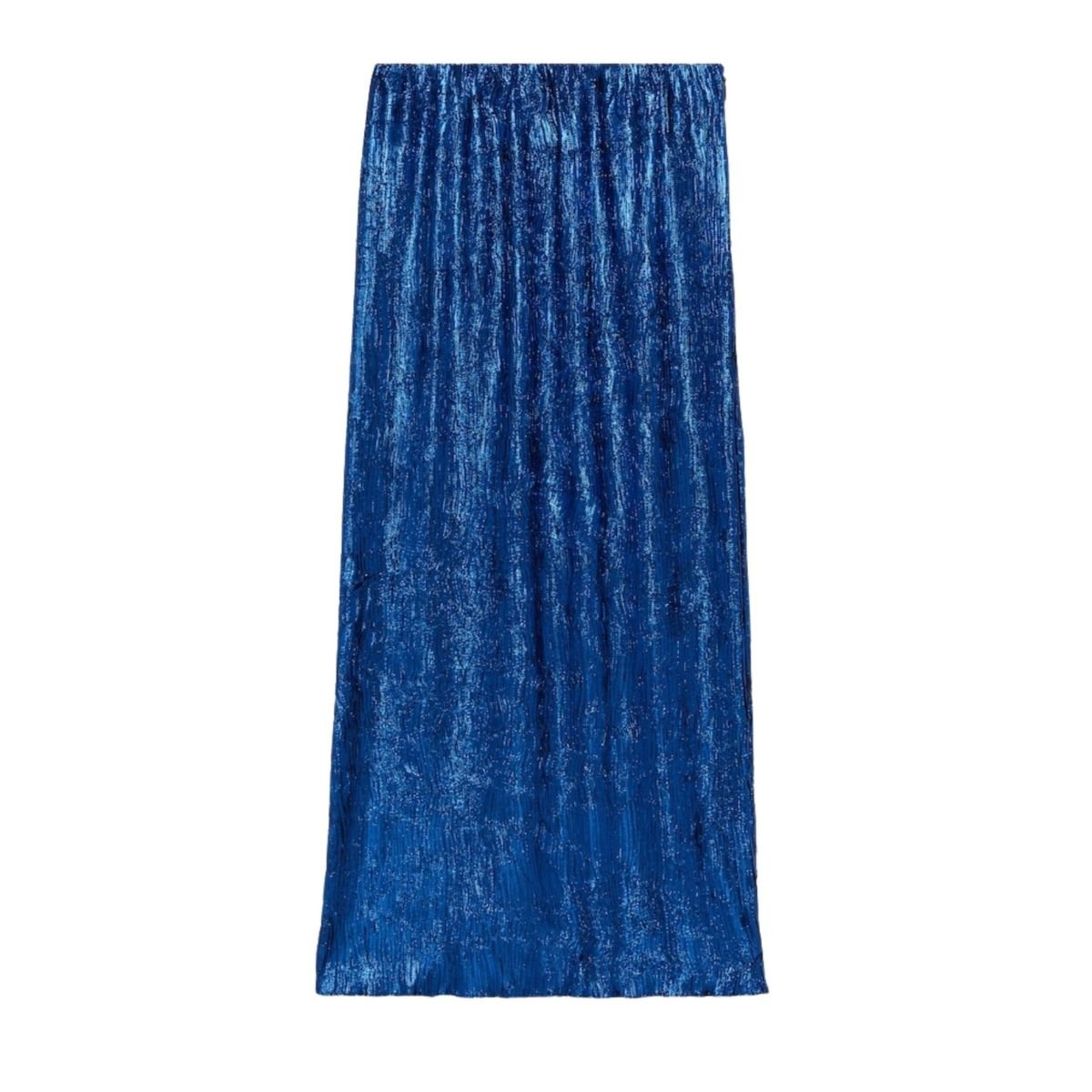 Gucci Shiny Blue Lurex Midi Skirt - Runway Catalog