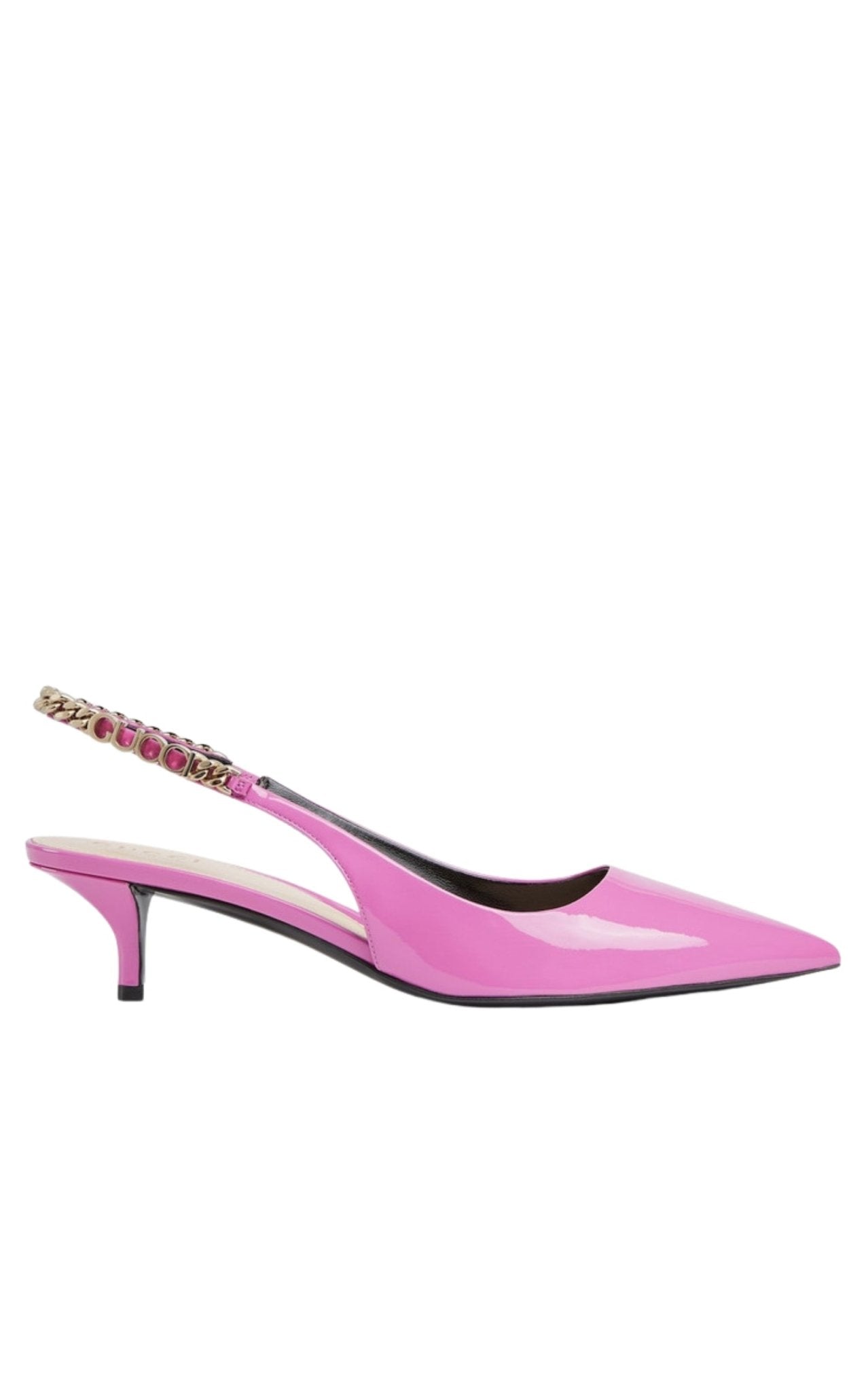 Gucci Signoria Patent Leather Slingback Pumps in pink