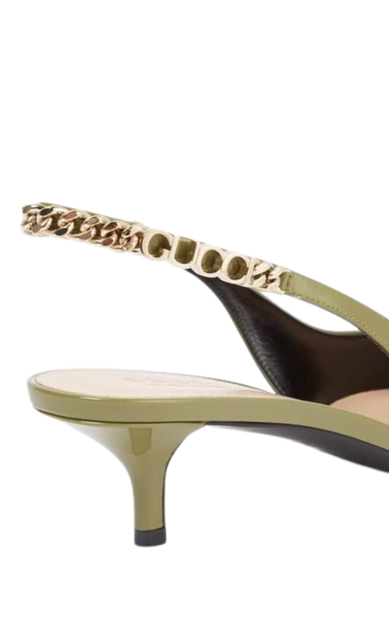 Gucci Signoria Patent Leather Slingback Pumps in green