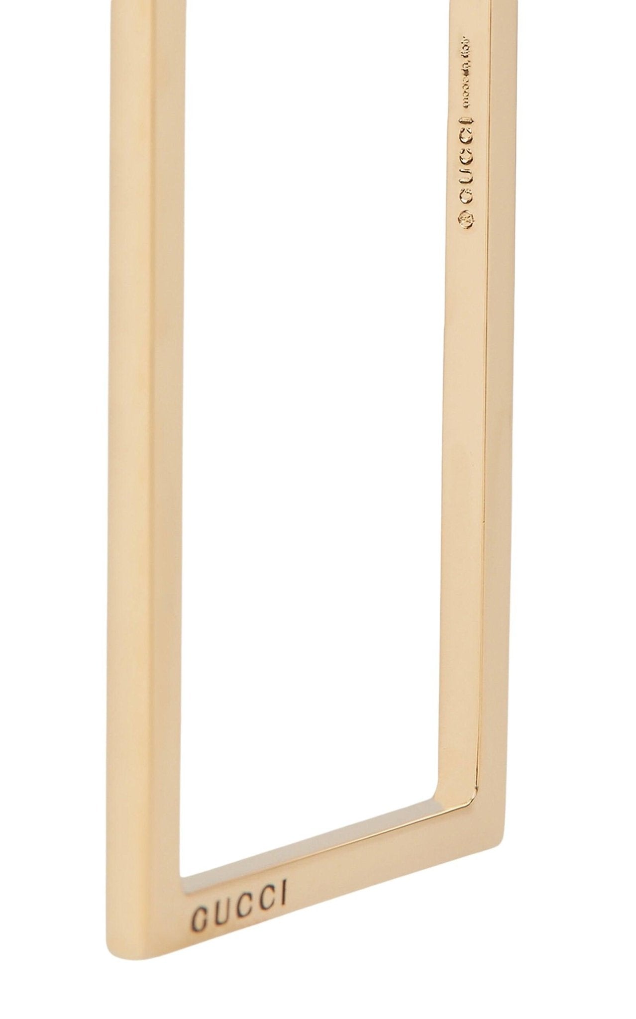 Boucles d'oreilles Gucci rectangulaires simples avec logo gravé - Catalogue Runway