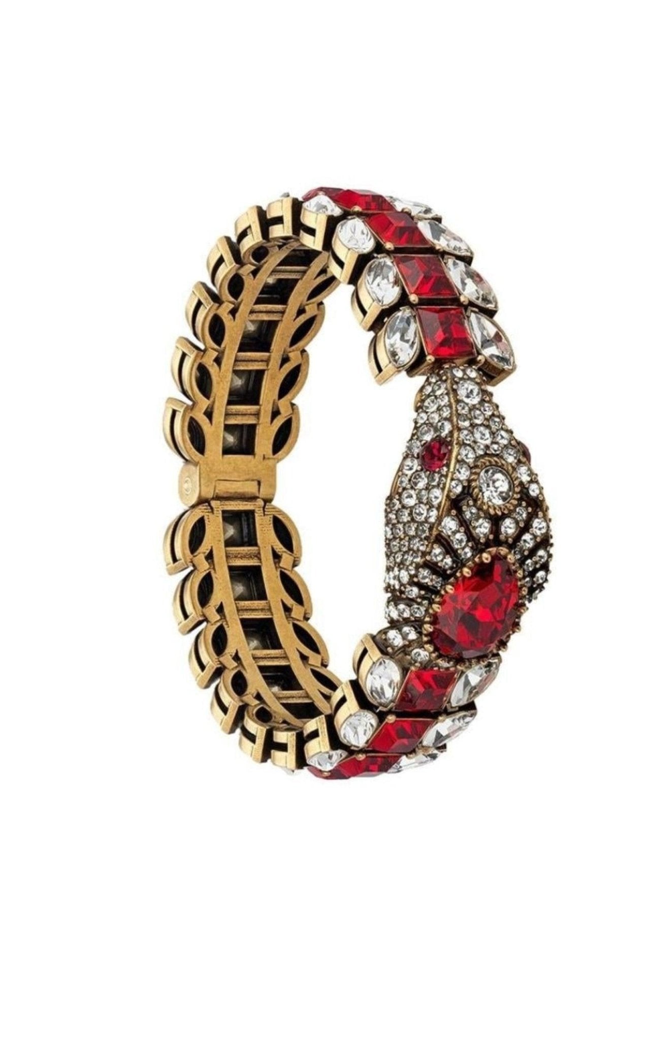 Gucci Snake Motif Crystal - embellished Bracelet - Runway Catalog