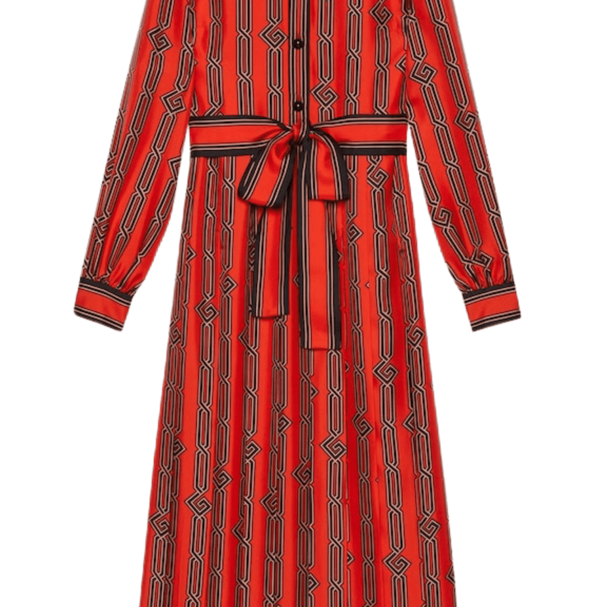 Gucci Square G Chain Print Silk Dress