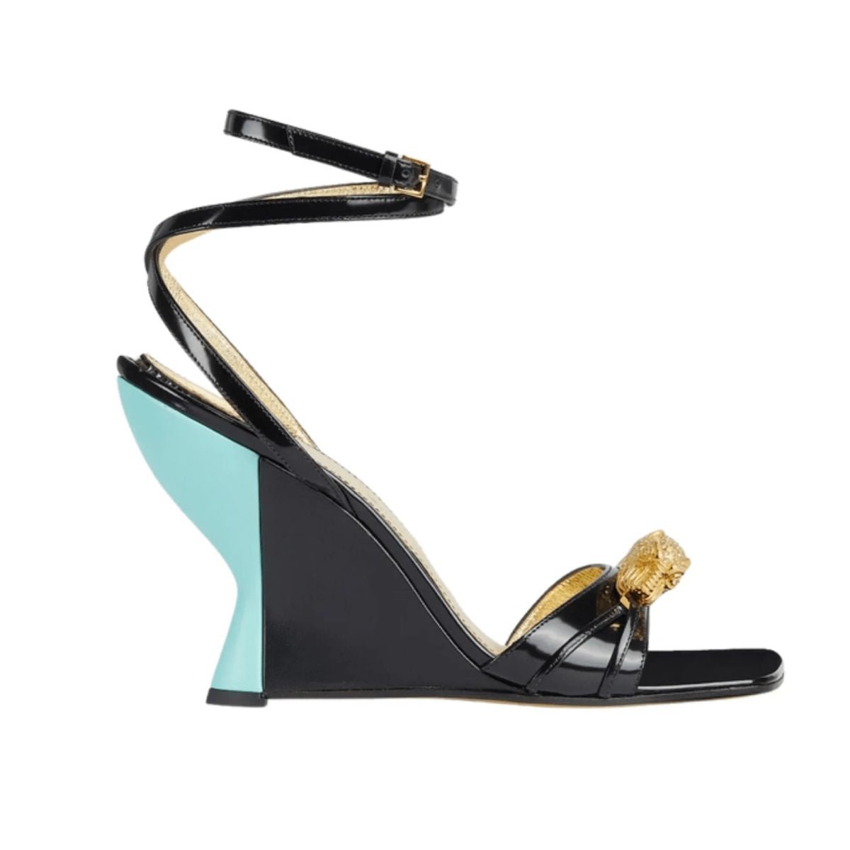 Gucci Two - Toned Embellished Wedge Sandals - Runway Catalog