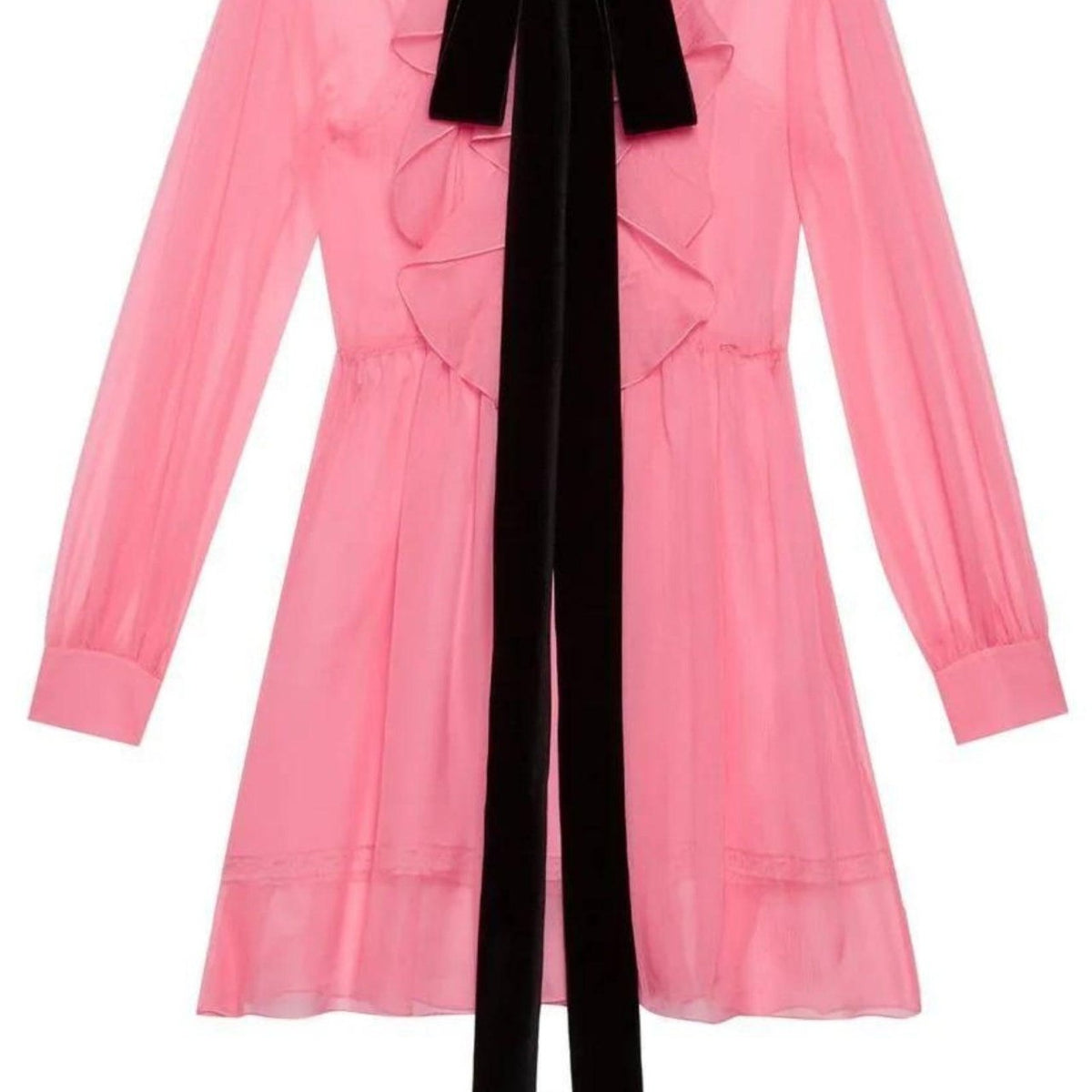 gucci pink chiffon dress Gucci Silk Chiffon Tiered Ruffle Gown in Pink  UFO No More