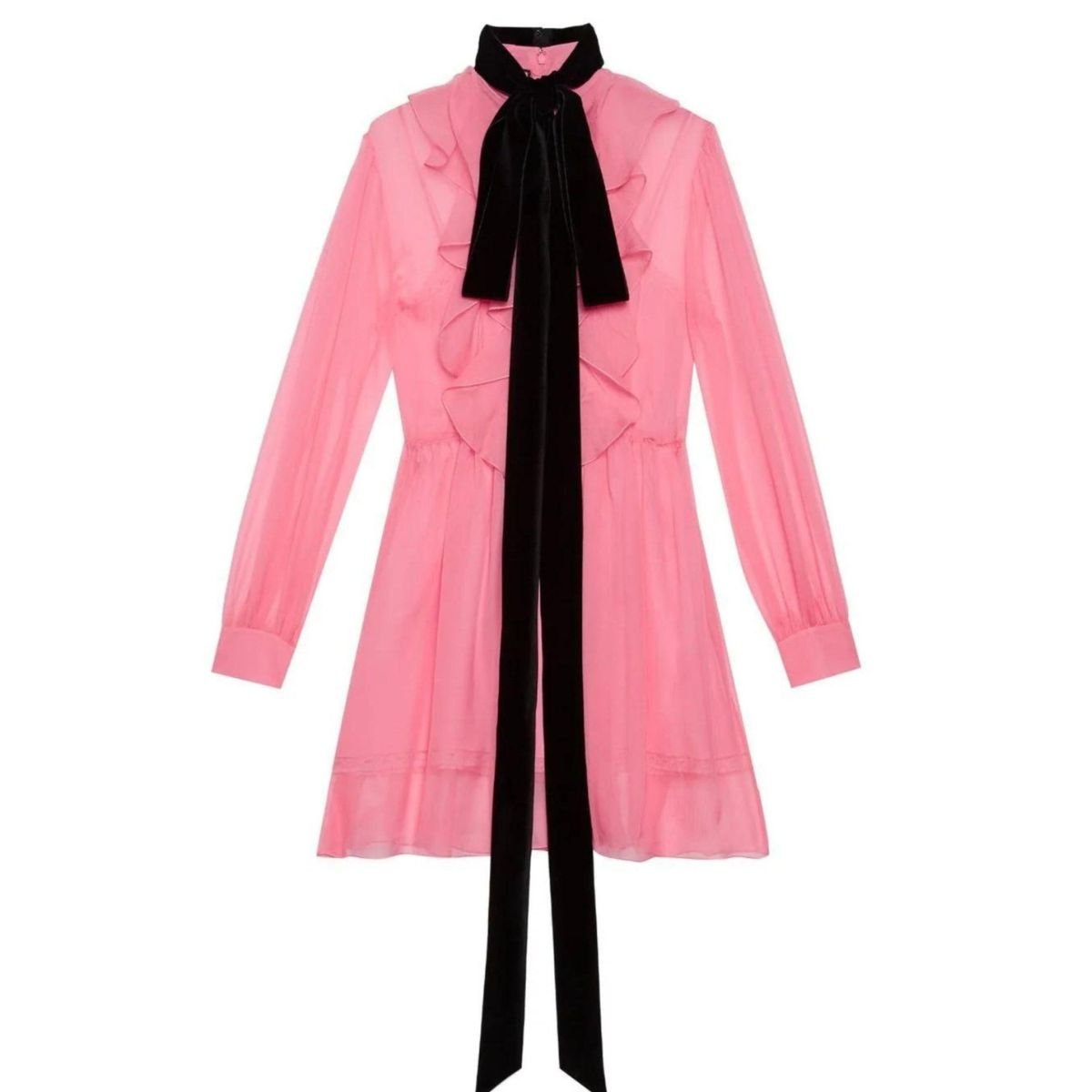 Gucci Velvet Ties Silk - chiffon Dress - Runway Catalog