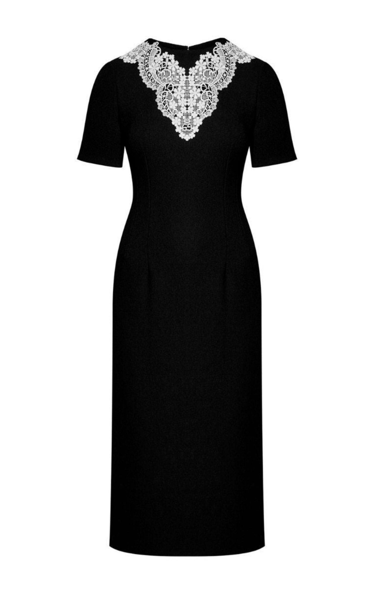 Gucci Wool Sable Lace Midi Dress - Runway Catalog