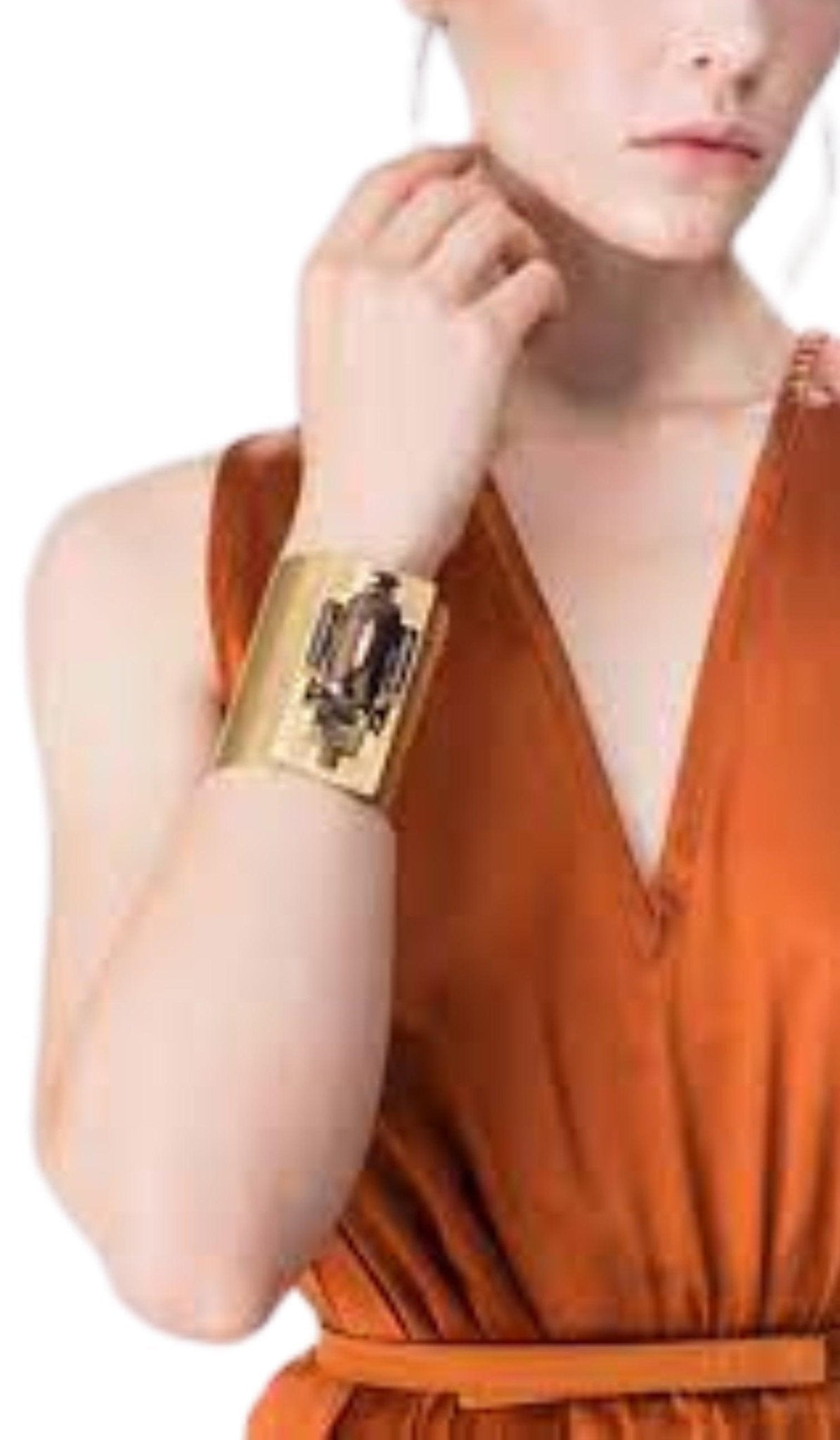 Helene Zubeldia Gold Maxi Beetle Cuff Bracelet - Runway Catalog