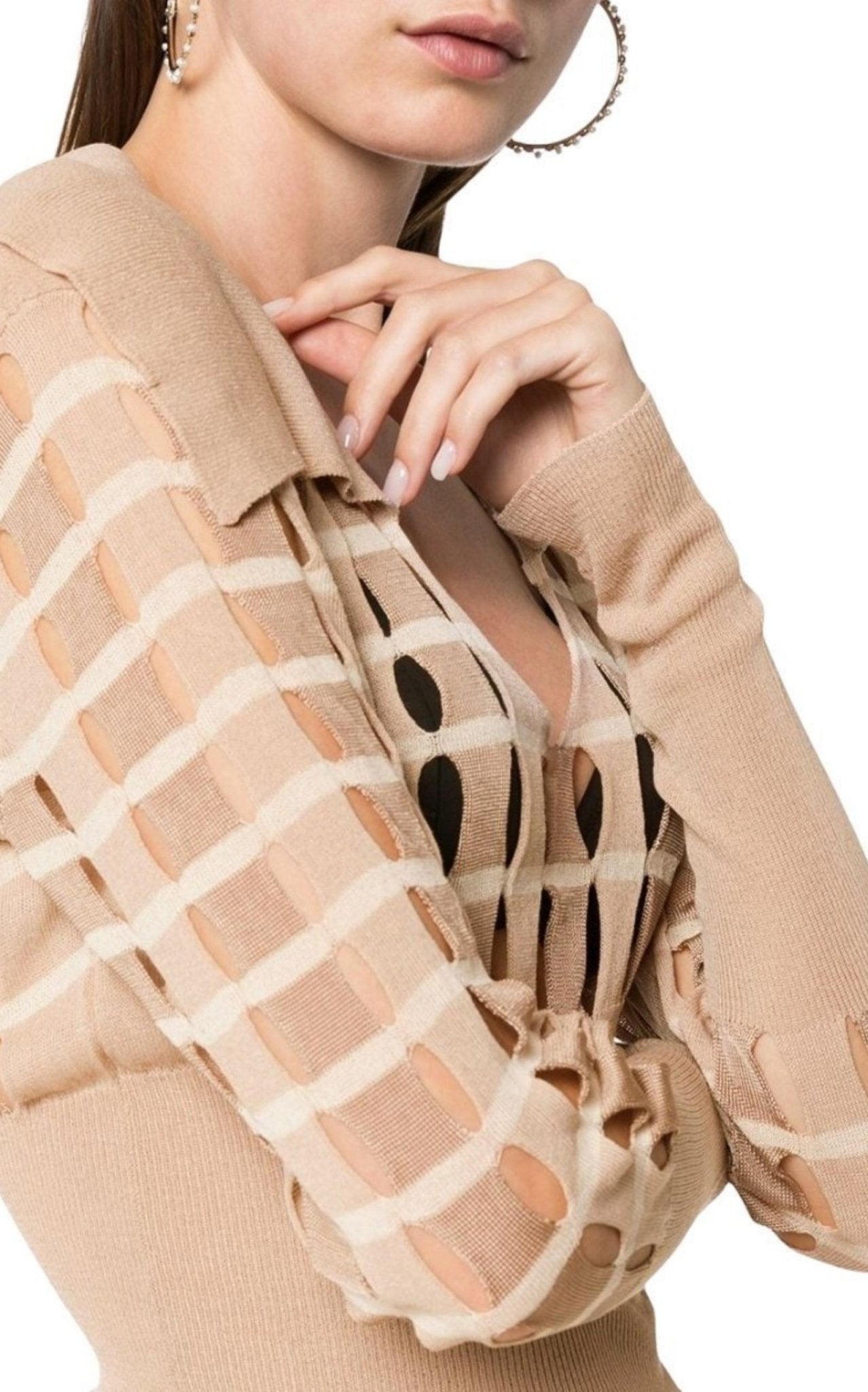 Jacquemus V neck Polo Cut - out Sweater - Runway Catalog