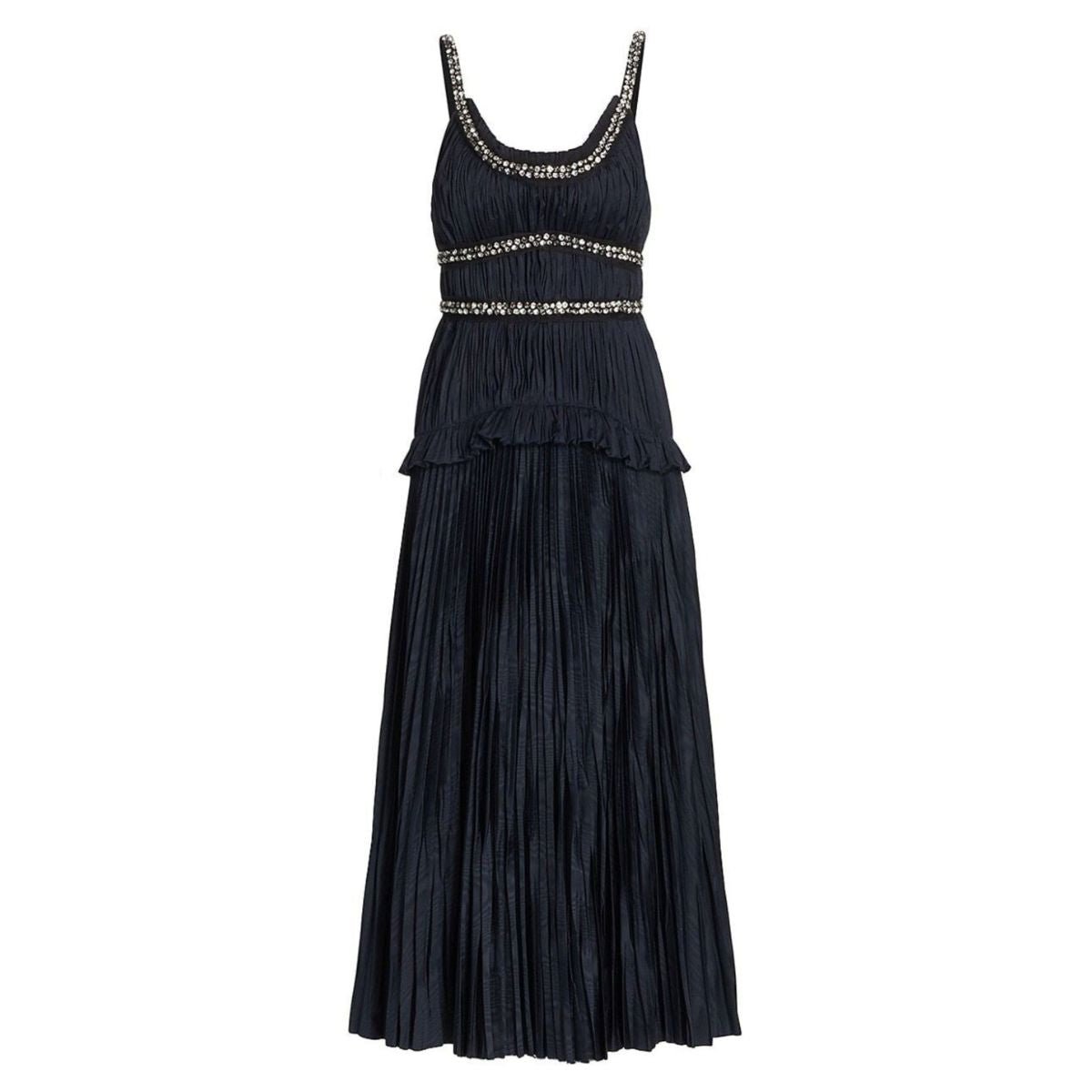 Jason Wu Crystal - Beaded Moire Taffeta Midi Dress - Runway Catalog