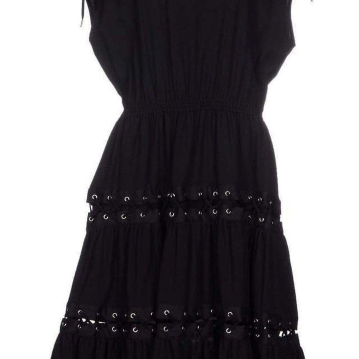 Jean Paul Gaultier Lace Up Panel Black Cotton Dress – Runway Catalog