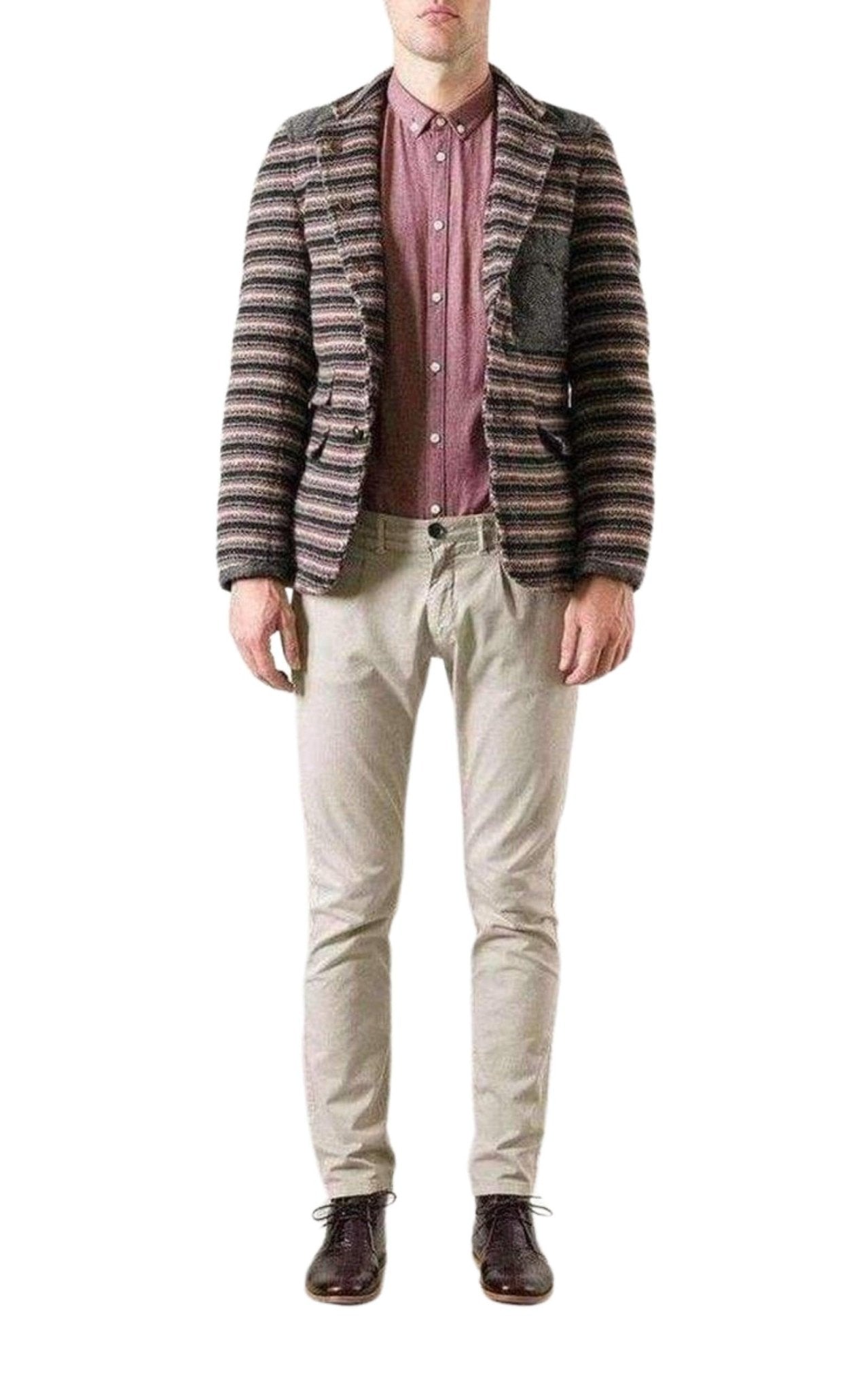 Junya Watanabe Junya Watanabe x Duvetica Veste matelassée multicolore en laine à boutons - Catalogue défilé