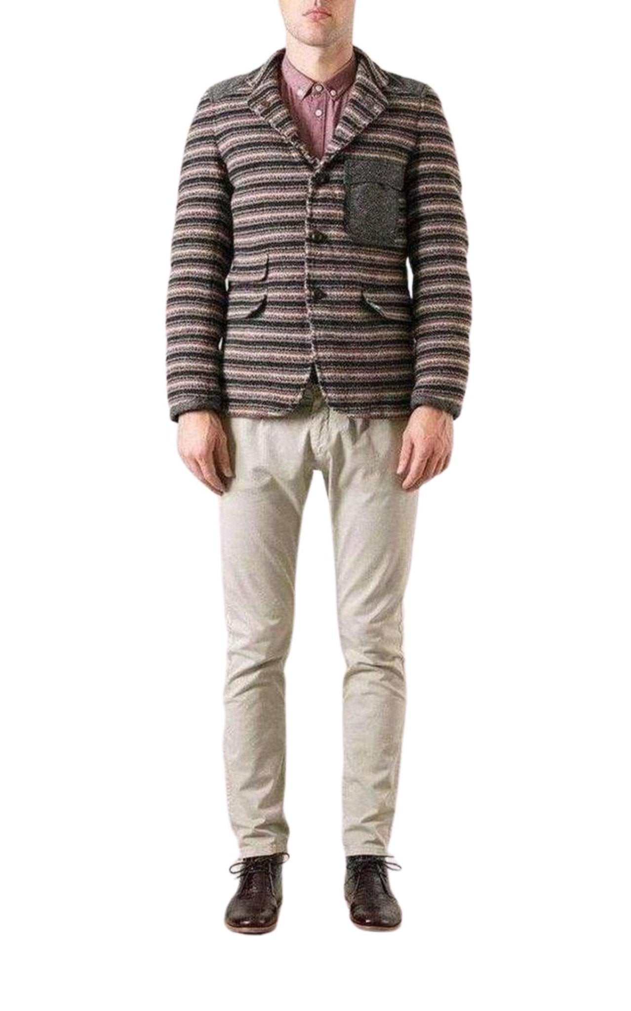 Junya Watanabe Junya Watanabe x Duvetica Veste matelassée multicolore en laine à boutons - Catalogue défilé