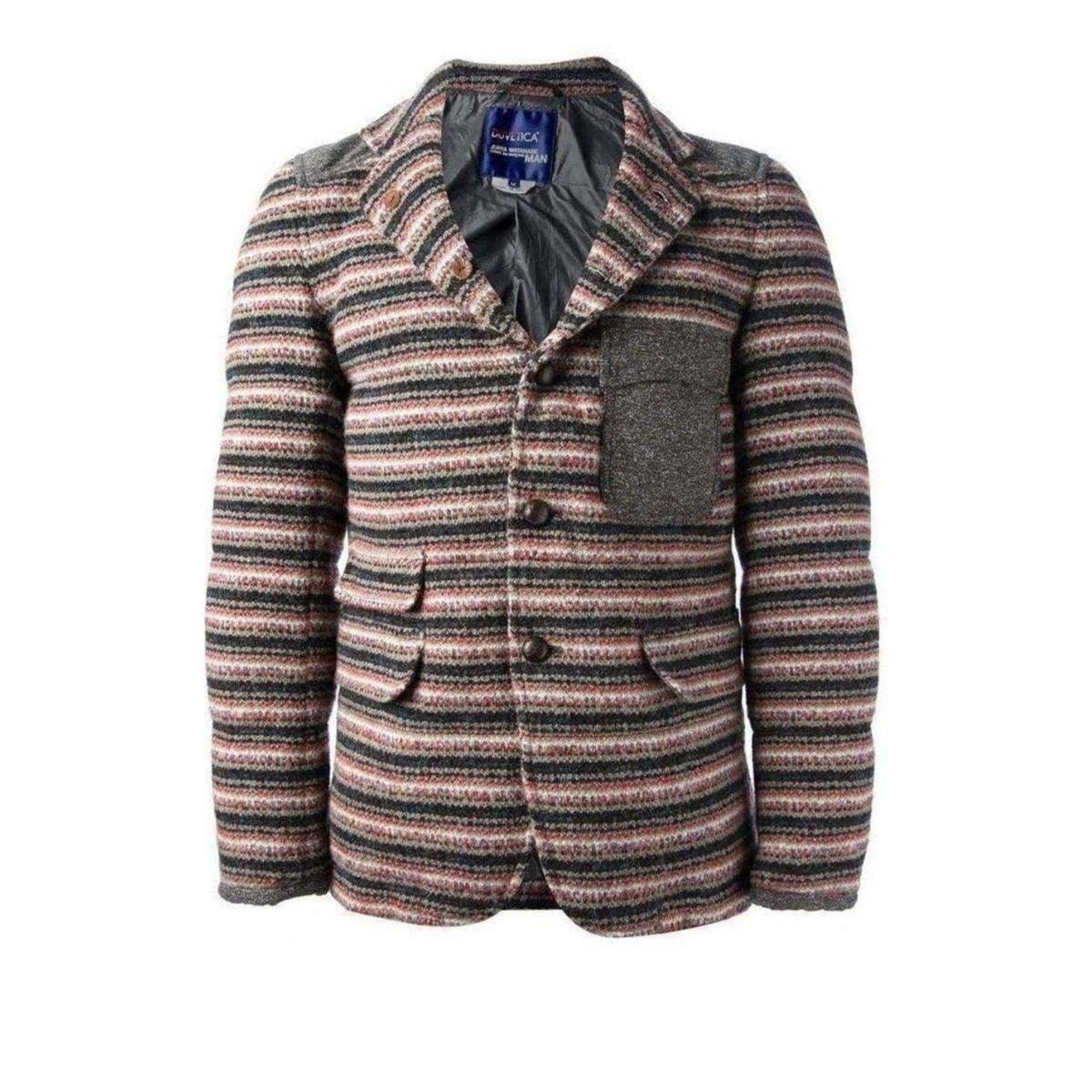 Junya Watanabe x Duvetica Padded Multi - Colored Wool Button - Up Jacket - Runway Catalog