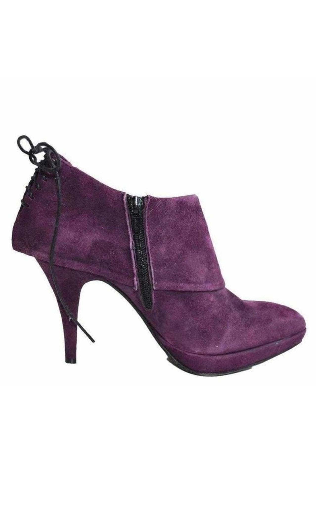 Latitude Femme Purple Suede Booties - Runway Catalog