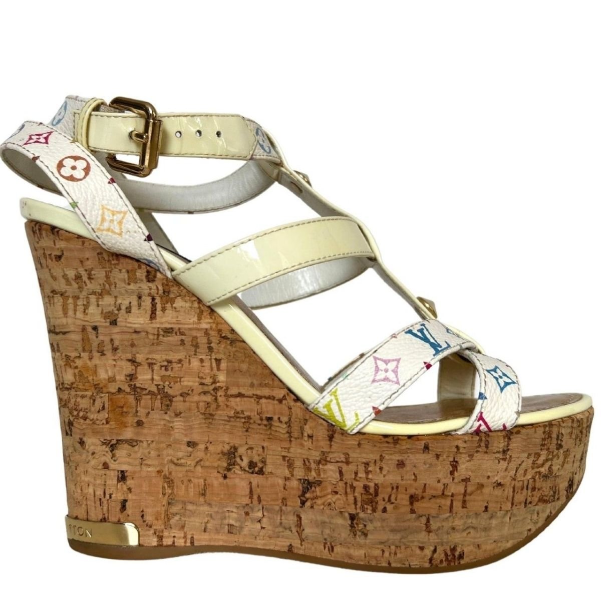 Louis Vuitton White Monogram Multicolor Wedge - Runway Catalog