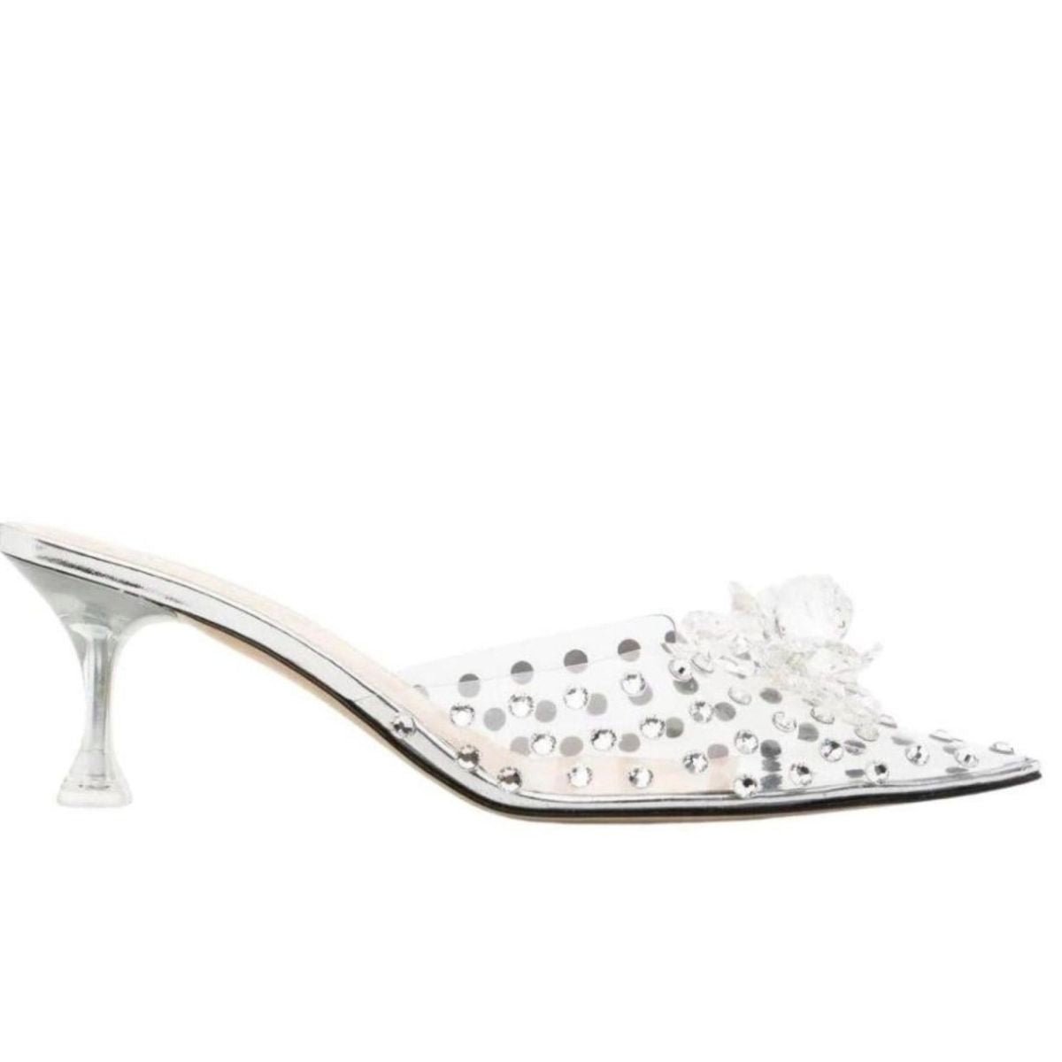 MACH & MACH Little Crystal Glass Mules - Runway Catalog