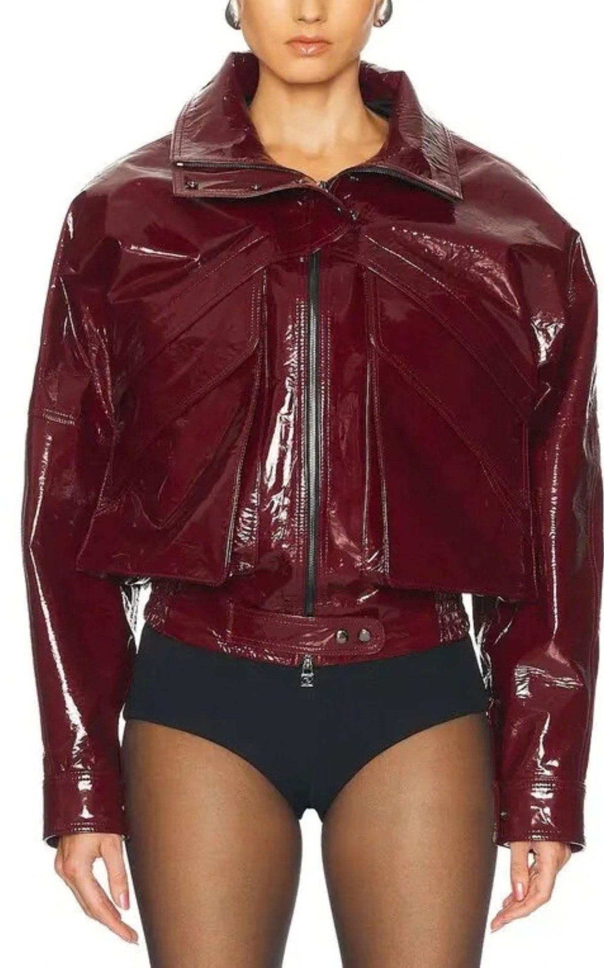 Magda Butrym Glossy Patent Leather Jacket - Runway Catalog