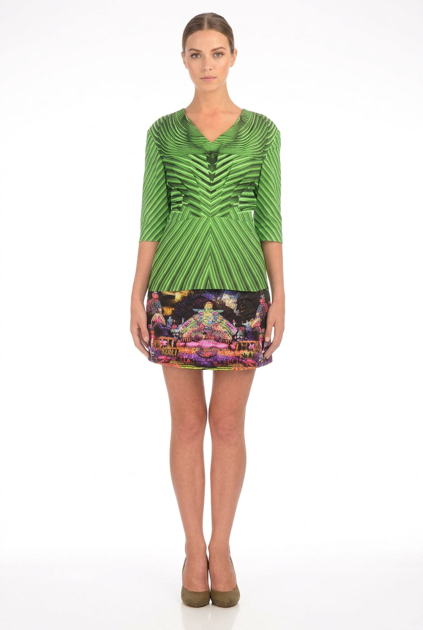 Manish Arora Cloud Print Quilted Cotton Mini Skirt - Runway Catalog