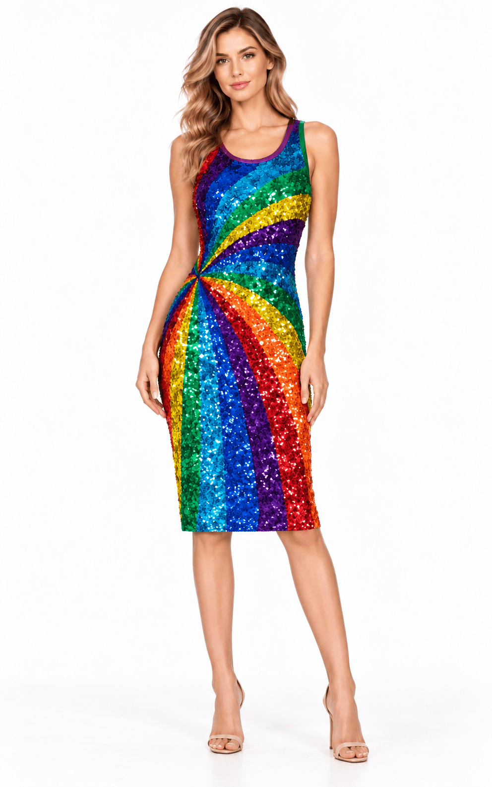 Manish Arora Rainbow colours sequins cocktail dress - Runway Catalog