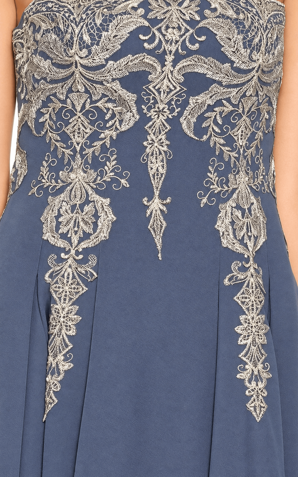 Marchesa Notte Embroidered Floral Strapless Dress - Runway Catalog