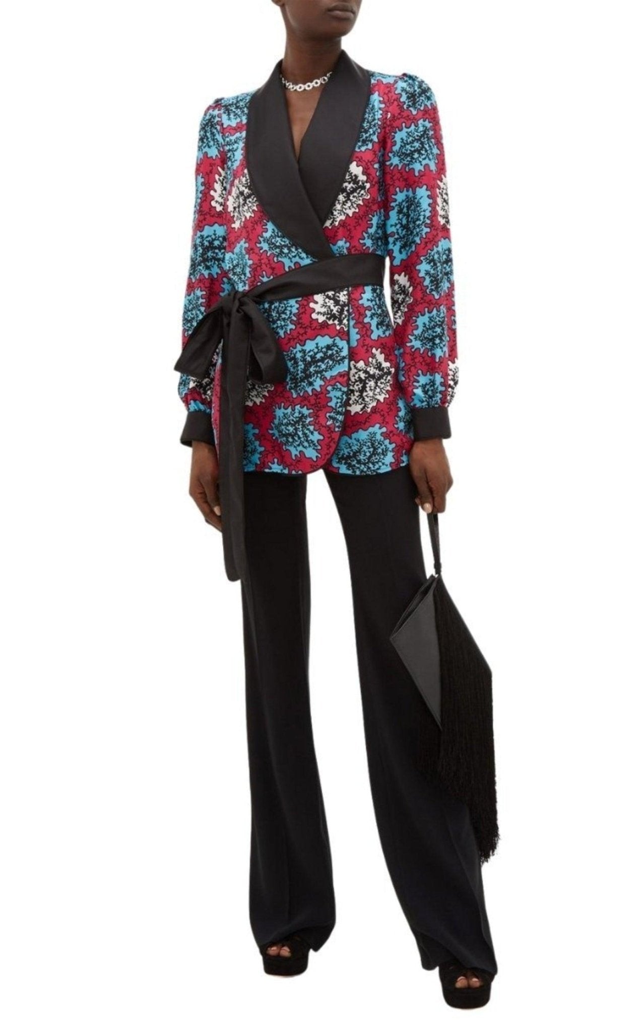 Mary Katrantzou Darcy Seidenjacke mit Korallenprint – Runway-Katalog