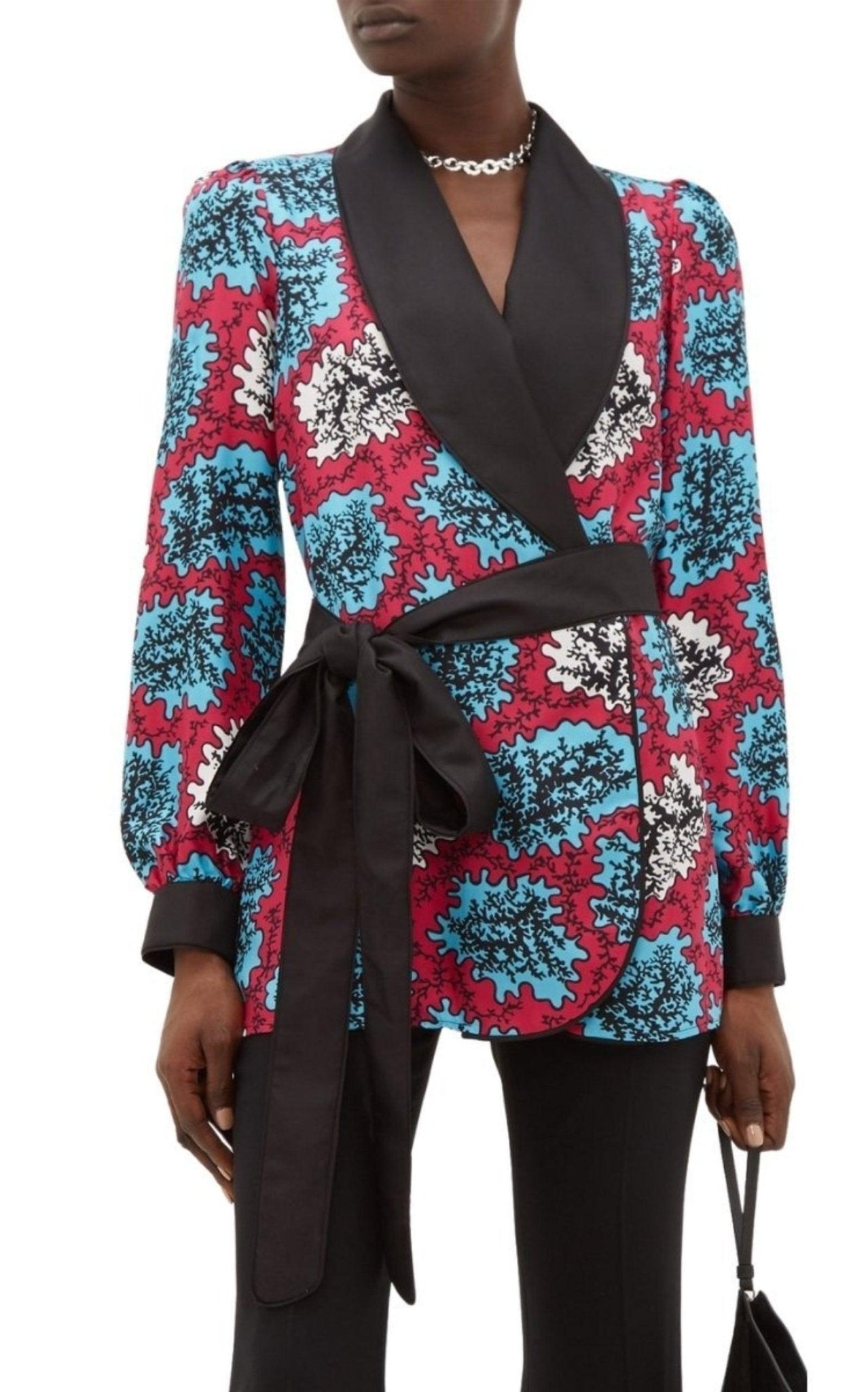 Mary Katrantzou Darcy Seidenjacke mit Korallenprint – Runway-Katalog