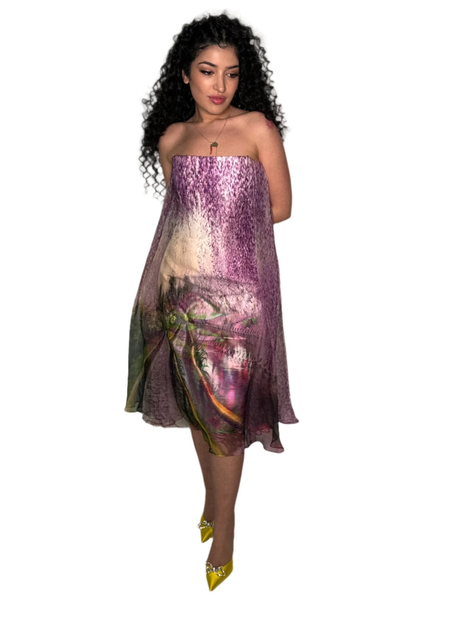 Mary Katrantzou Strapless Evening Purple Underwood Varro Dress - Runway Catalog