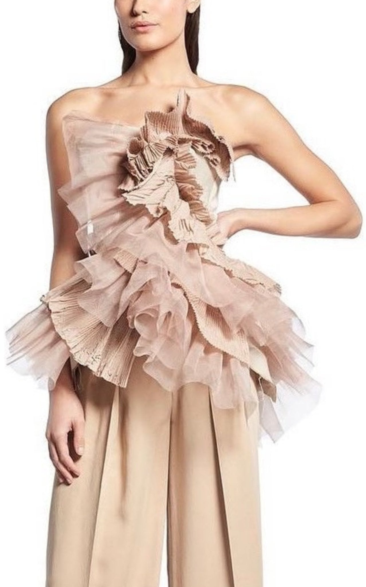 Maticevski Petal Ruffled Bustier Top - Runway Catalog