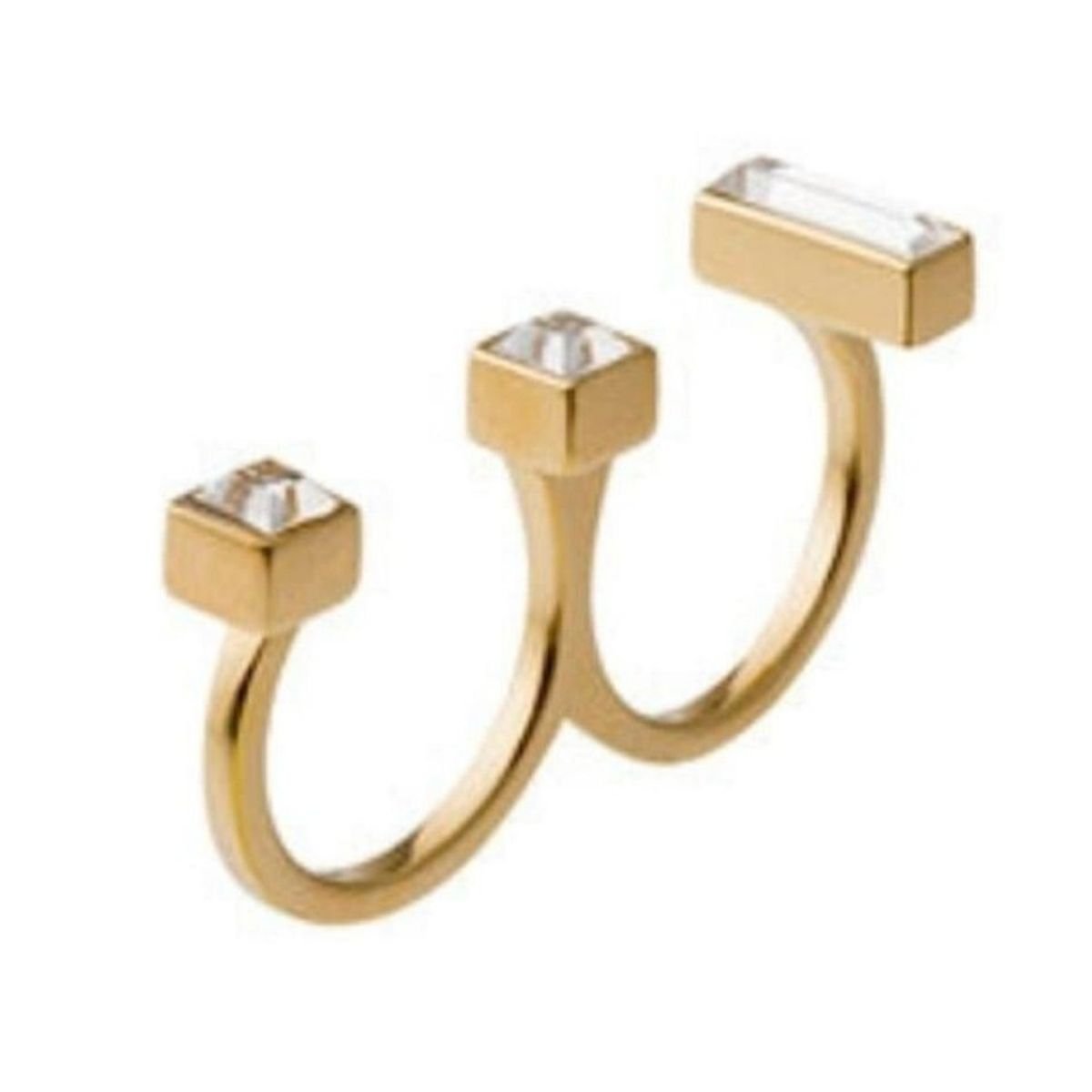 May Moma Fay Carre Two Finger Ring - Runway Catalog