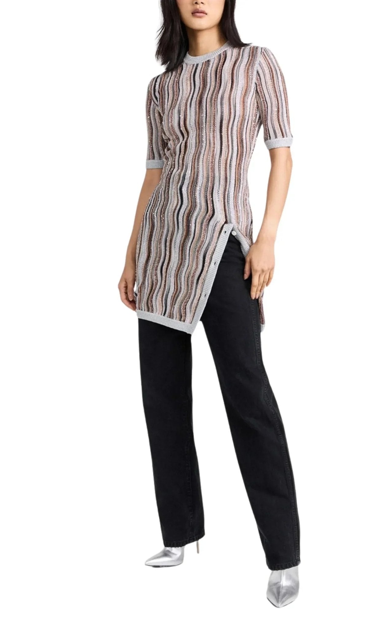 Missoni Verziertes Metallic-Häkel-Strick-Minikleid – Laufsteg-Katalog