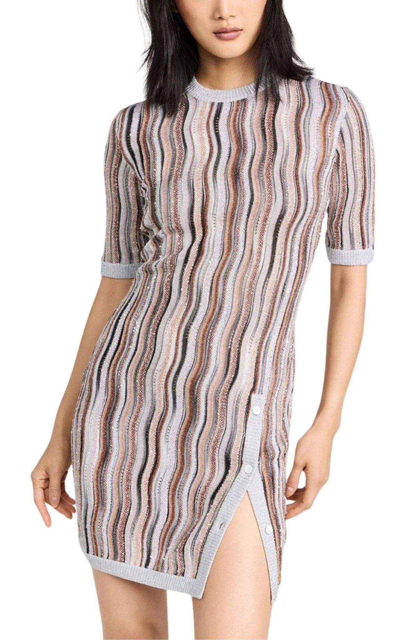 Missoni Verziertes Metallic-Häkel-Strick-Minikleid – Laufsteg-Katalog