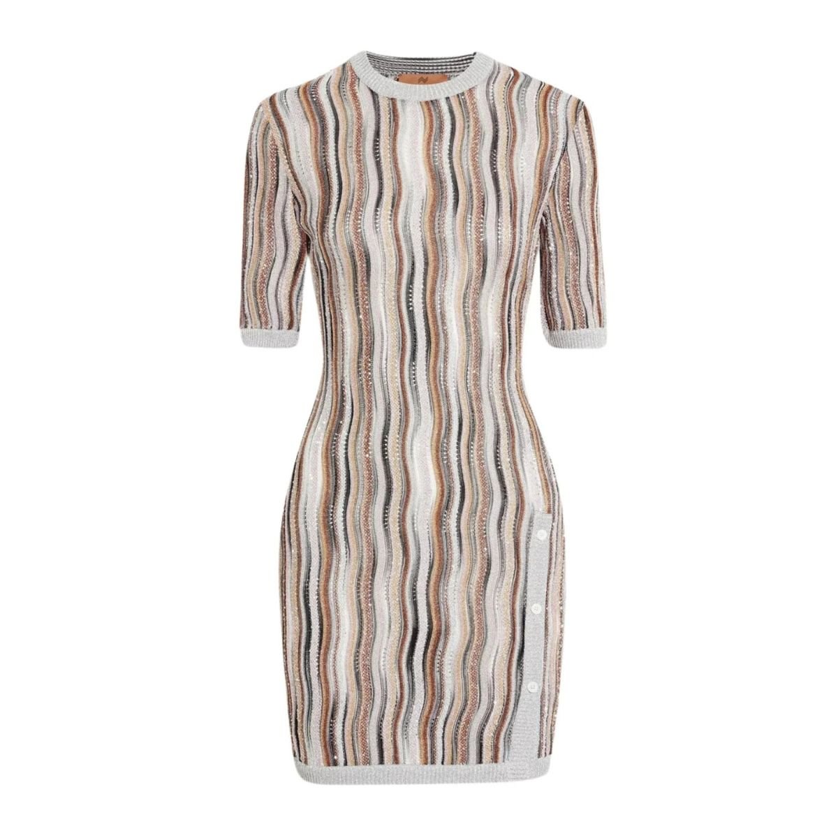 Missoni Verziertes Metallic-Häkel-Strick-Minikleid – Laufsteg-Katalog