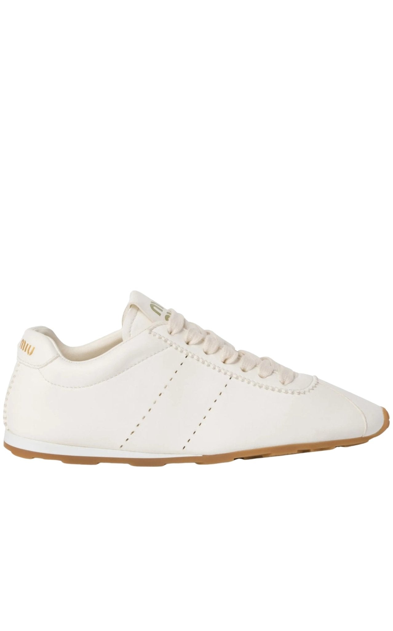 Miu Miu Plume white nappa leather sneakers