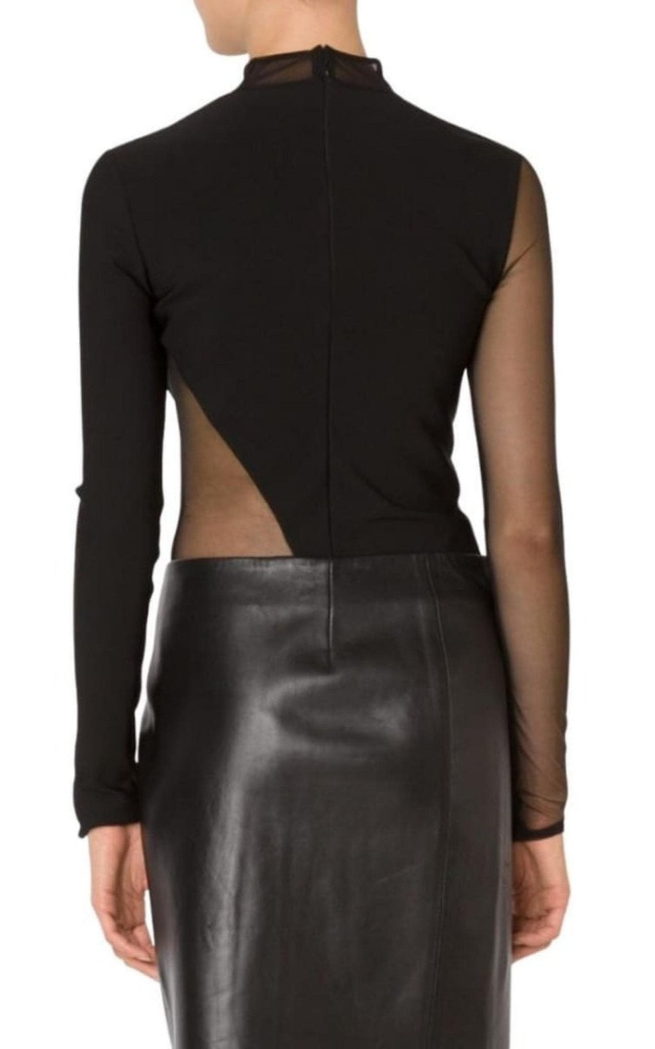Mugler Sheer Panel Bodysuit - Runway Catalog