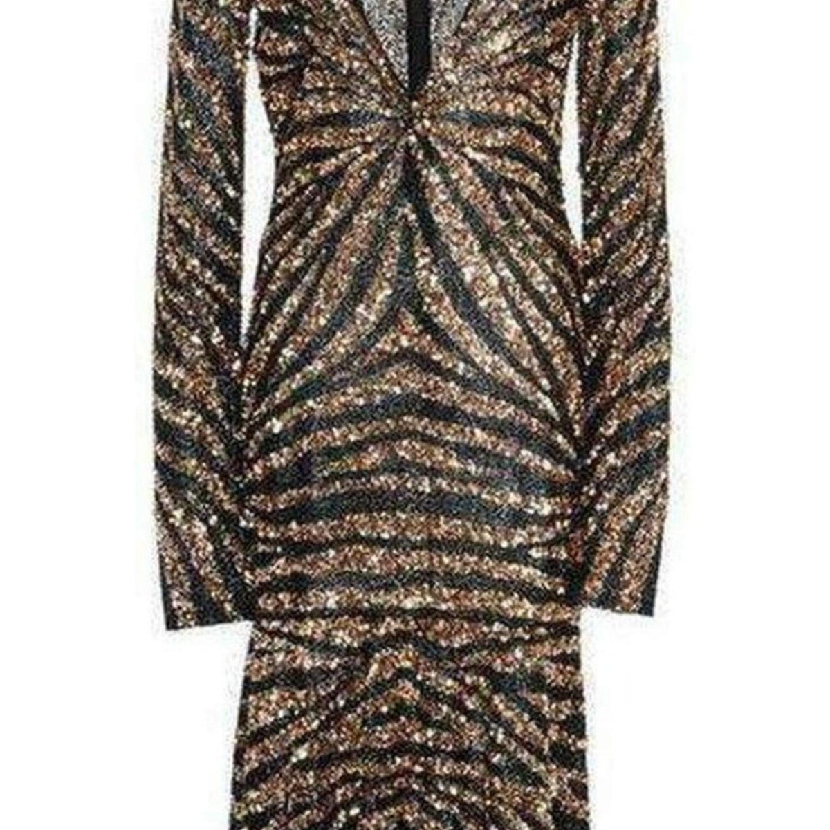 Naeem Khan Sequin V-Neck Fitted Cocktail Dress – Runway Catalog