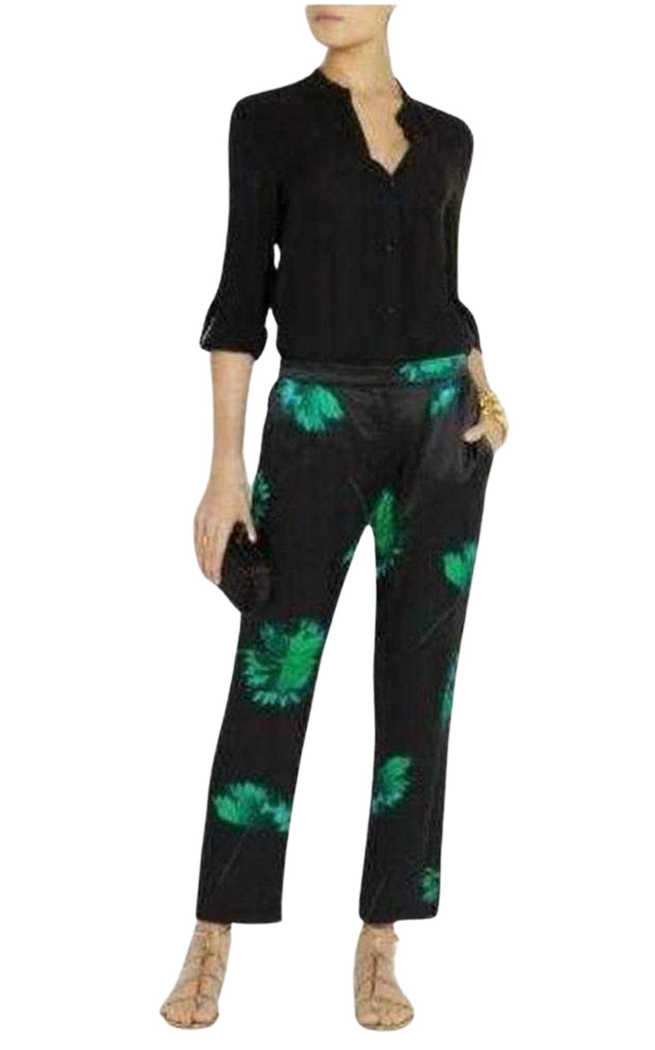Nina Ricci Floral Printed Silk Trousers - Runway Catalog
