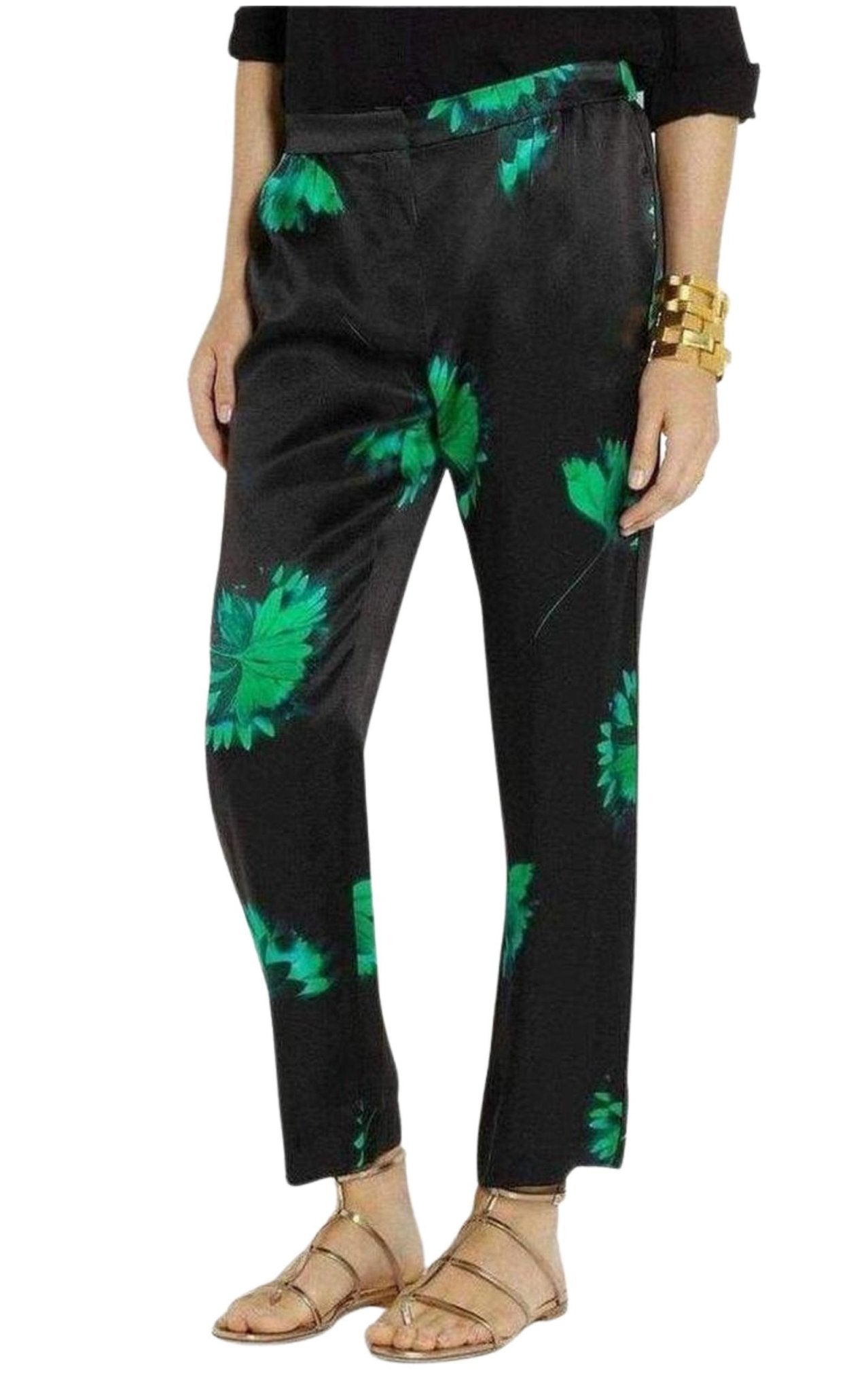 Nina Ricci Floral Printed Silk Trousers - Runway Catalog