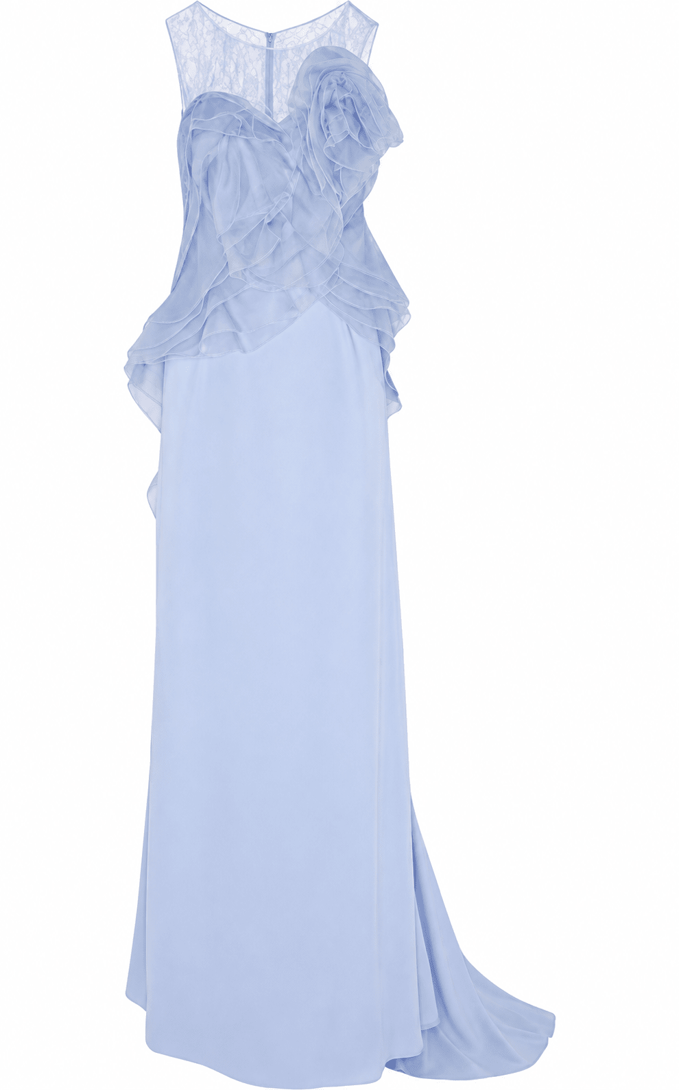 Nina Ricci Lavender Silk Crêpe Ruffle Evening Gown - Runway Catalog