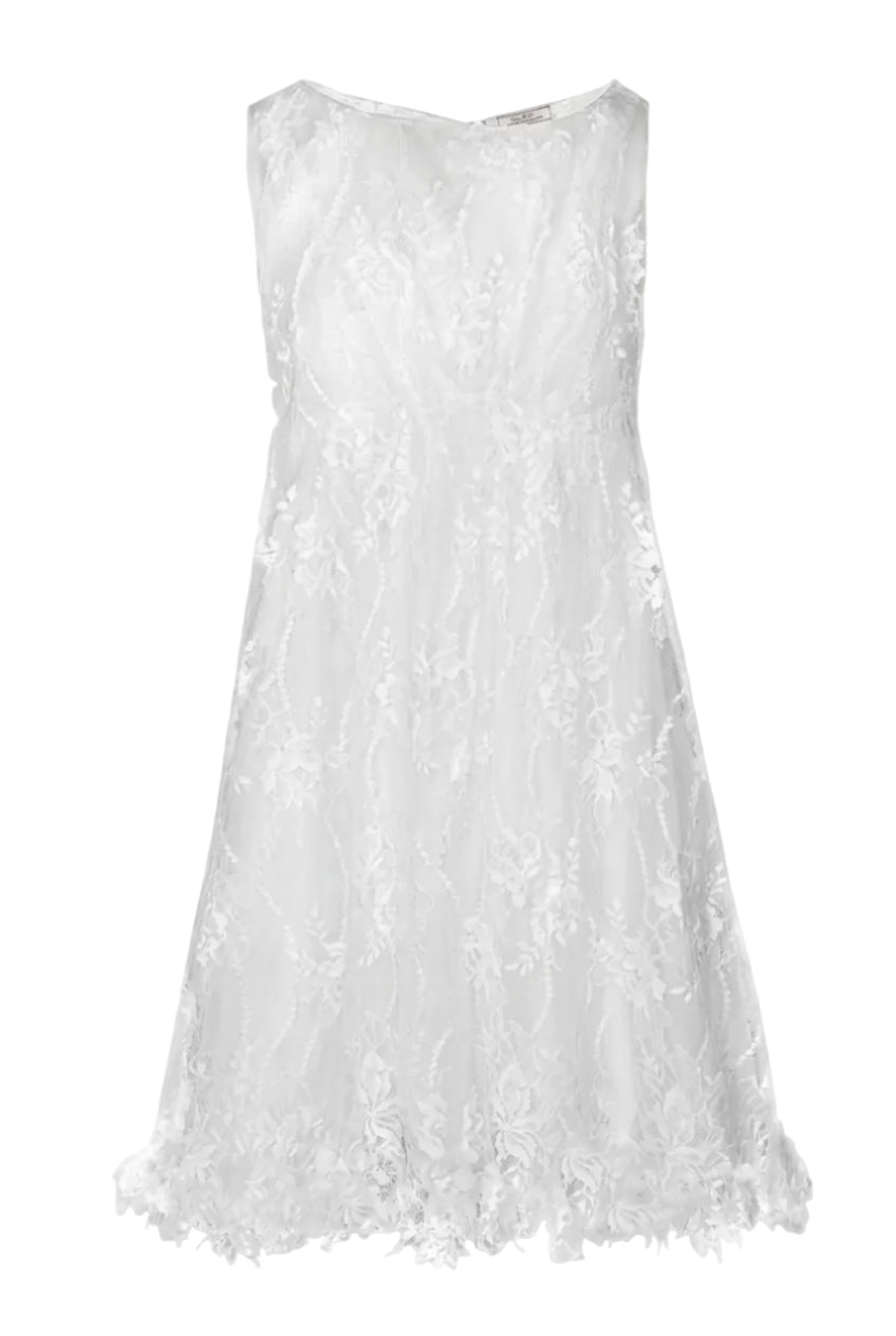Nina Ricci White A - line Silhouette Babydoll Lace Dress Runway - Runway Catalog