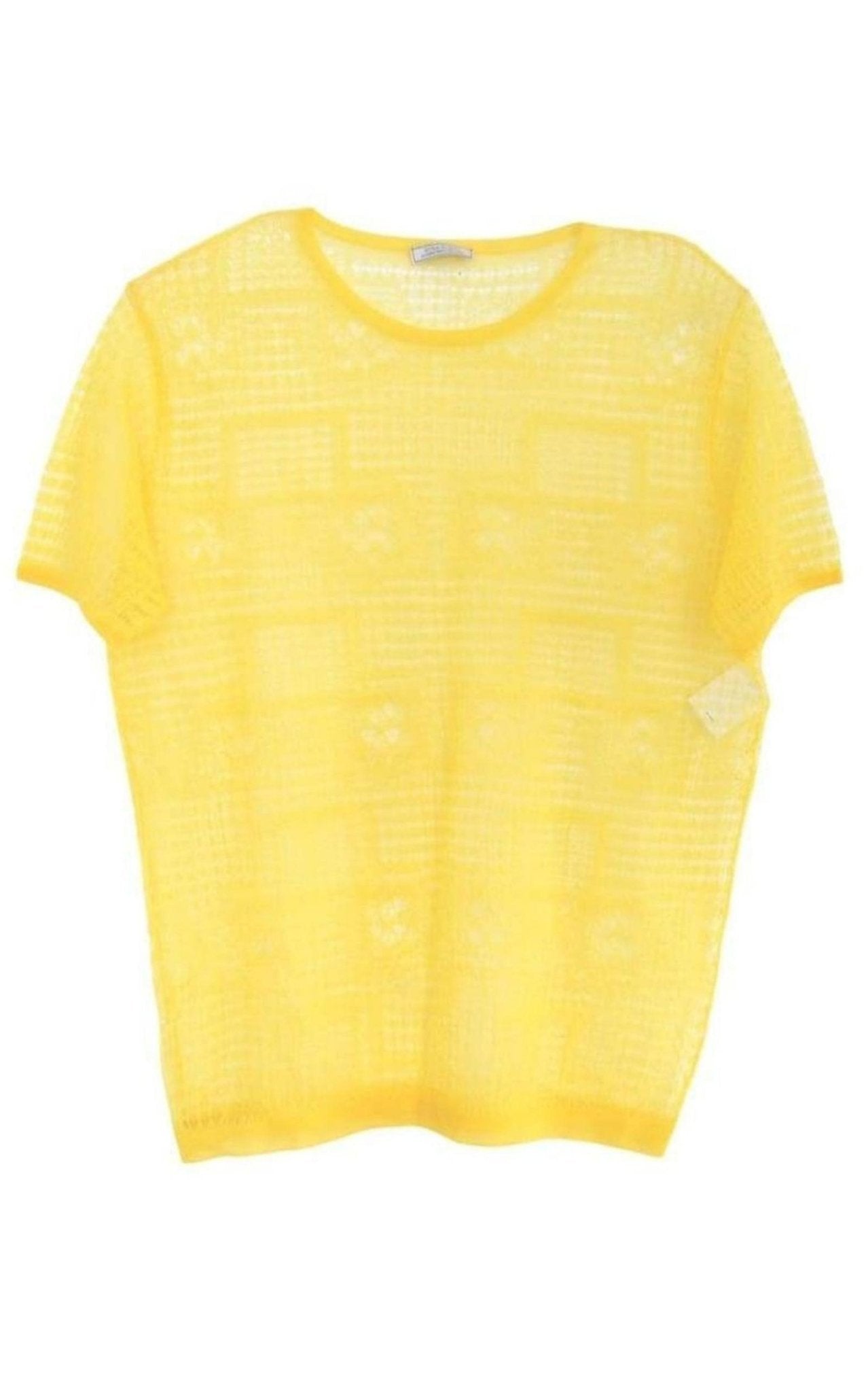 Nina Ricci Yellow Silk Sheer Fine Knit T-Shirt – Runway Catalog