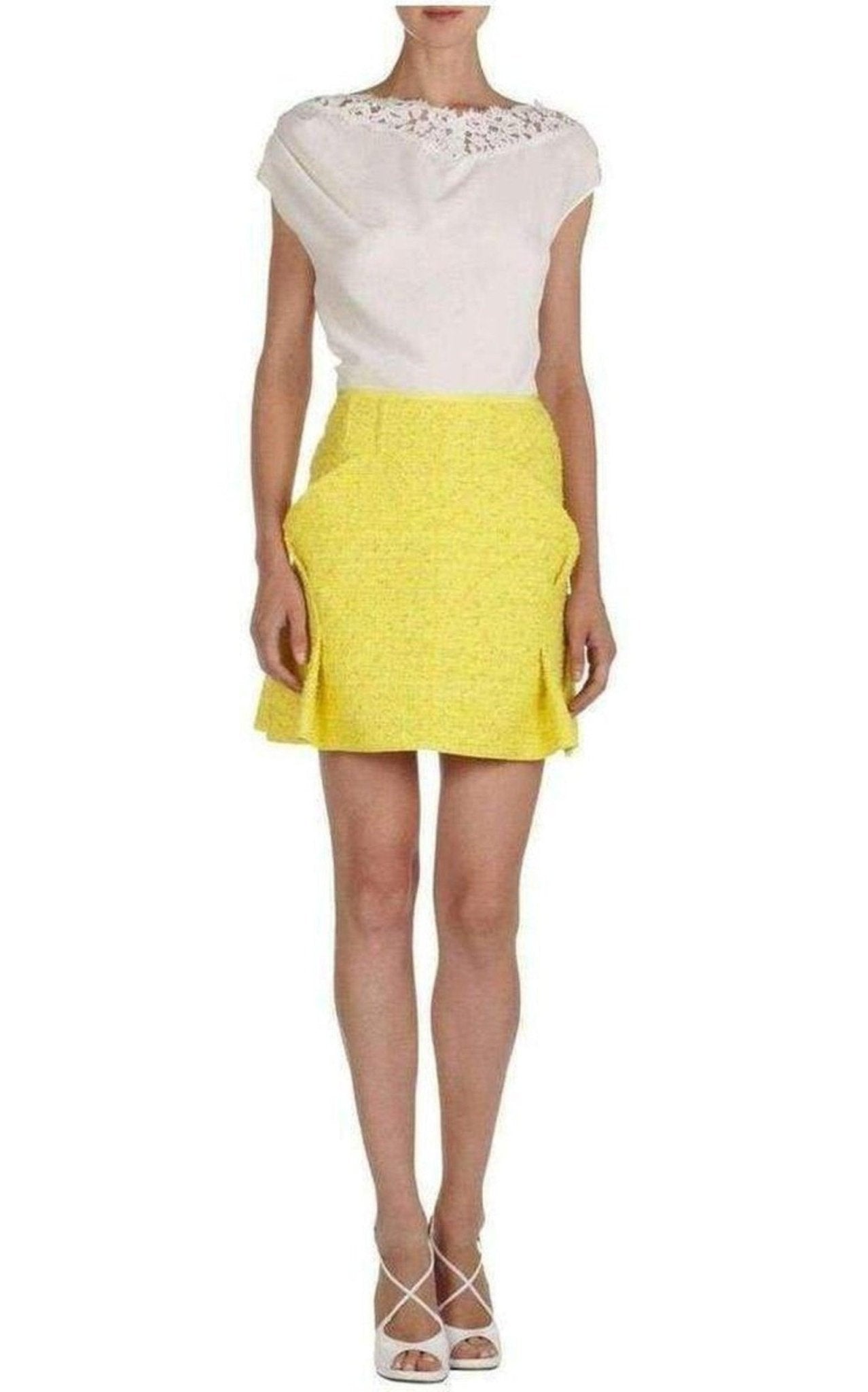Nina Ricci Yellow Tweed Mini Skirt - Runway Catalog