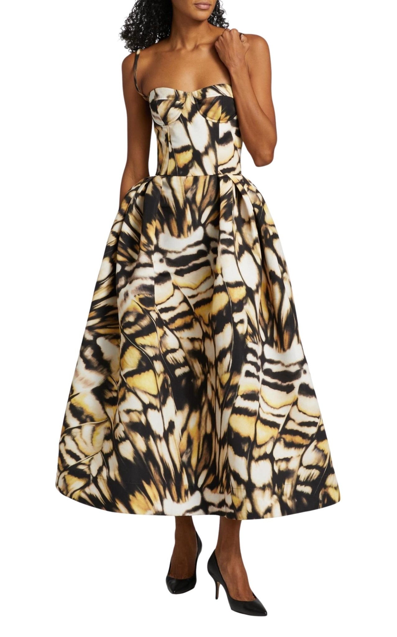 Oscar de la Renta Abstract Butterfly Faille Dress - Runway Catalog