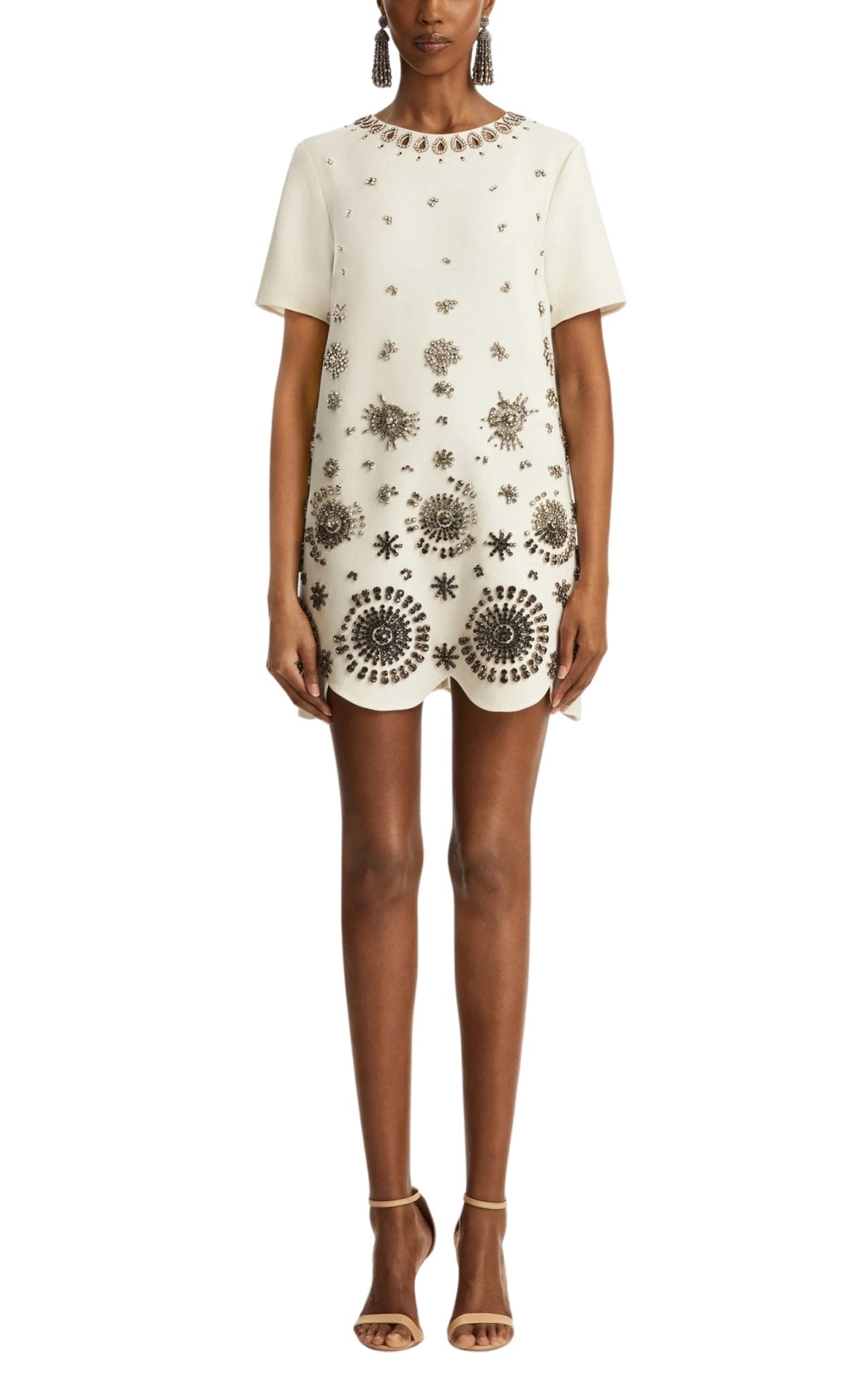 Oscar de la Renta Crystal Medallion Shift Dress - Runway Catalog