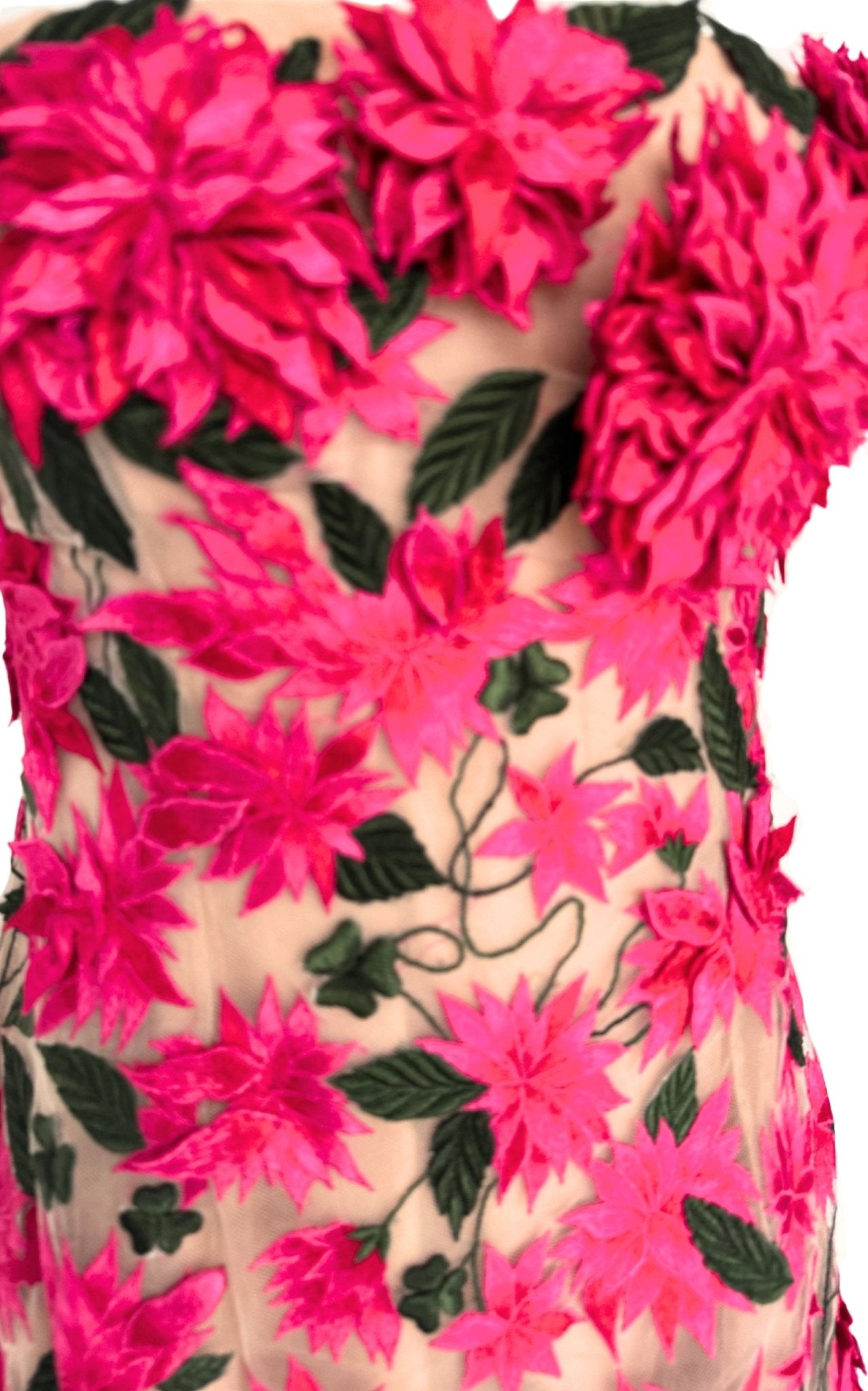 Oscar de la Renta Dahlia Floral - appliqué Mini Dress - Runway Catalog
