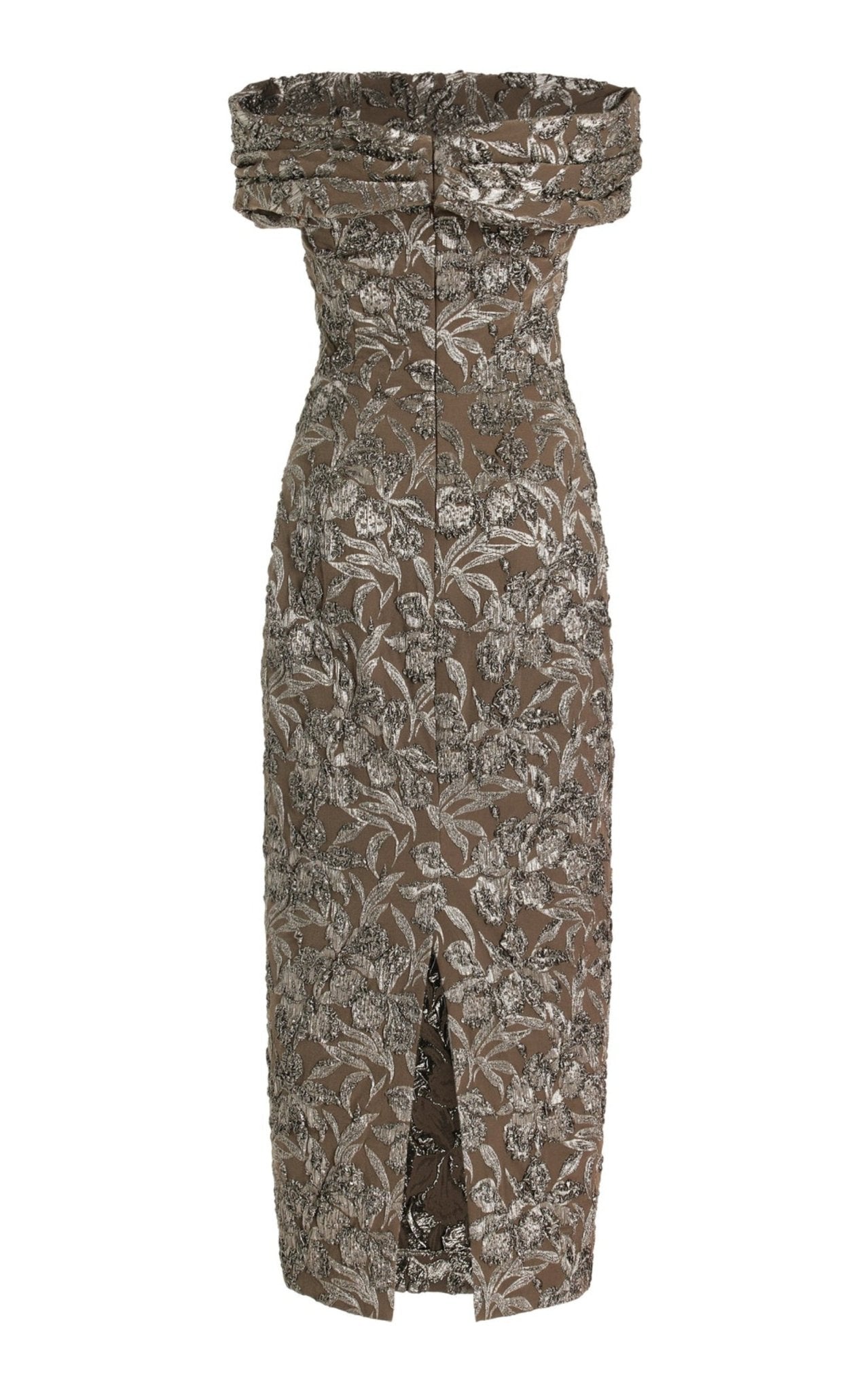 Robe midi en jacquard métallisé à fleurs Oscar de la Renta - Catalogue Runway