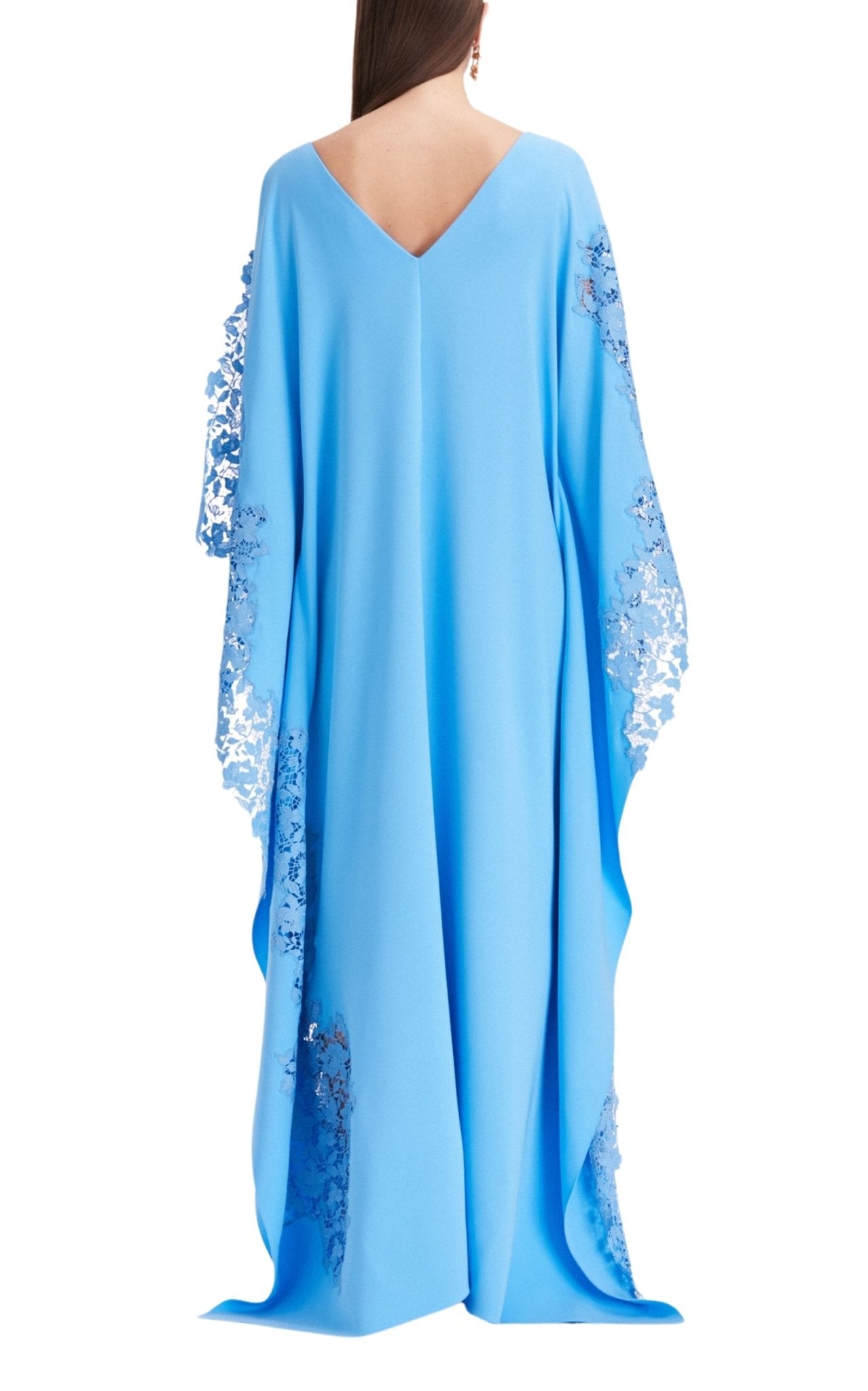 Oscar de la Renta Gardenia - Lace Silk - Georgette Caftan Gown - Runway Catalog