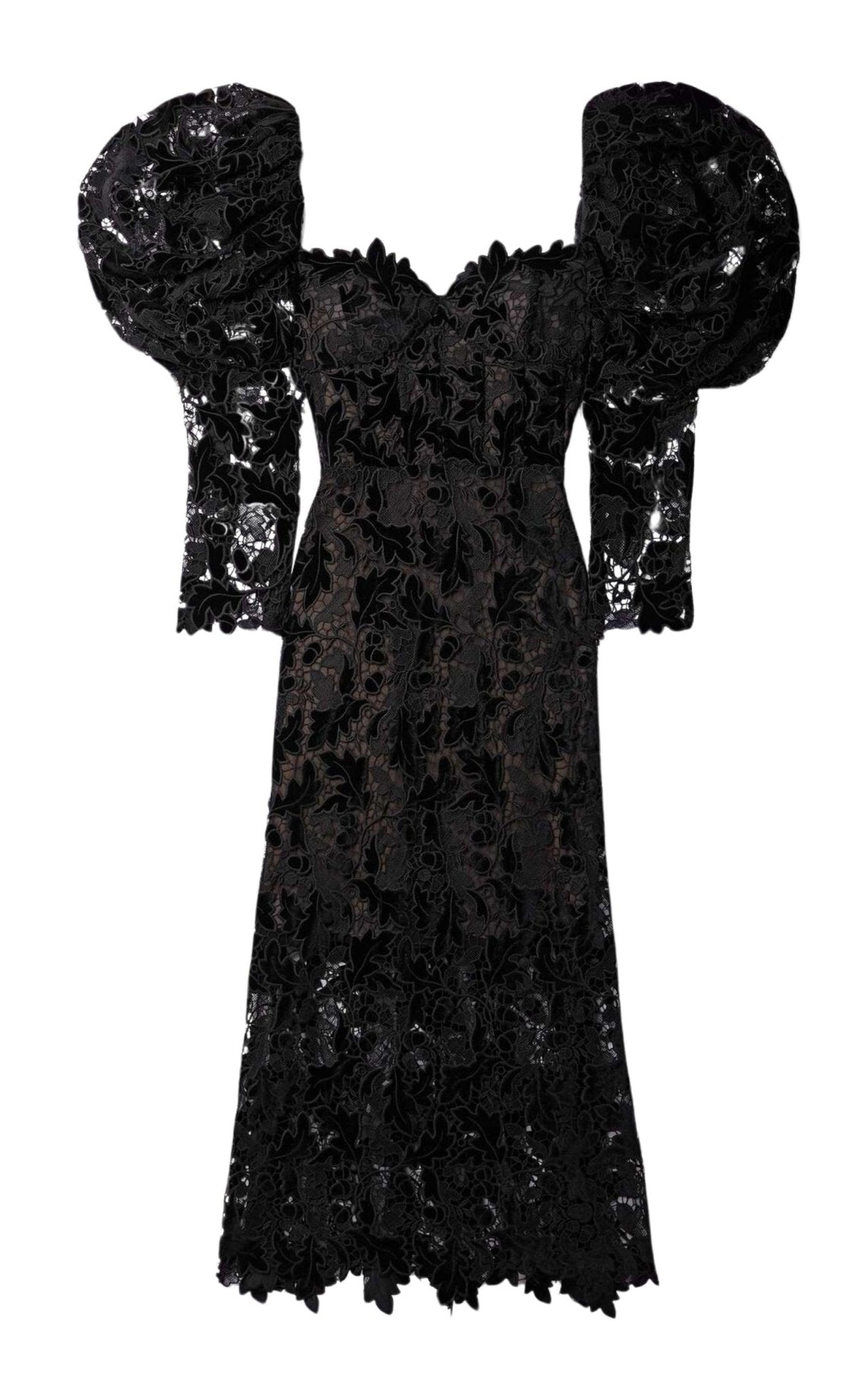 Oscar de la Renta Guipure Lace Midi Dress - Runway Catalog