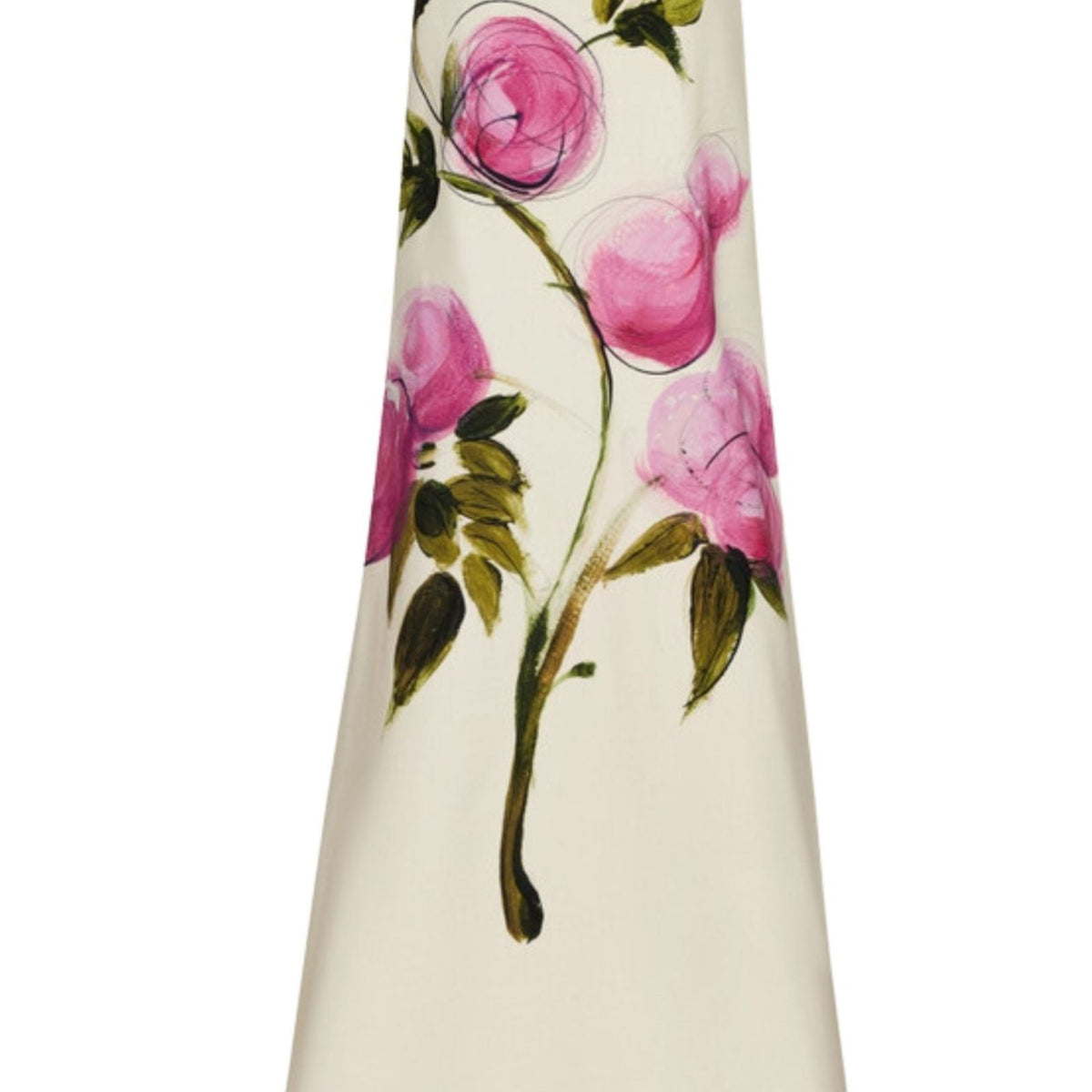 oscar de la renta rose-print twill maxi dress Floral-print twill gown - navy